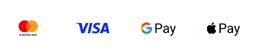 Mastercard, Visa, Google Pay, Apple Pay