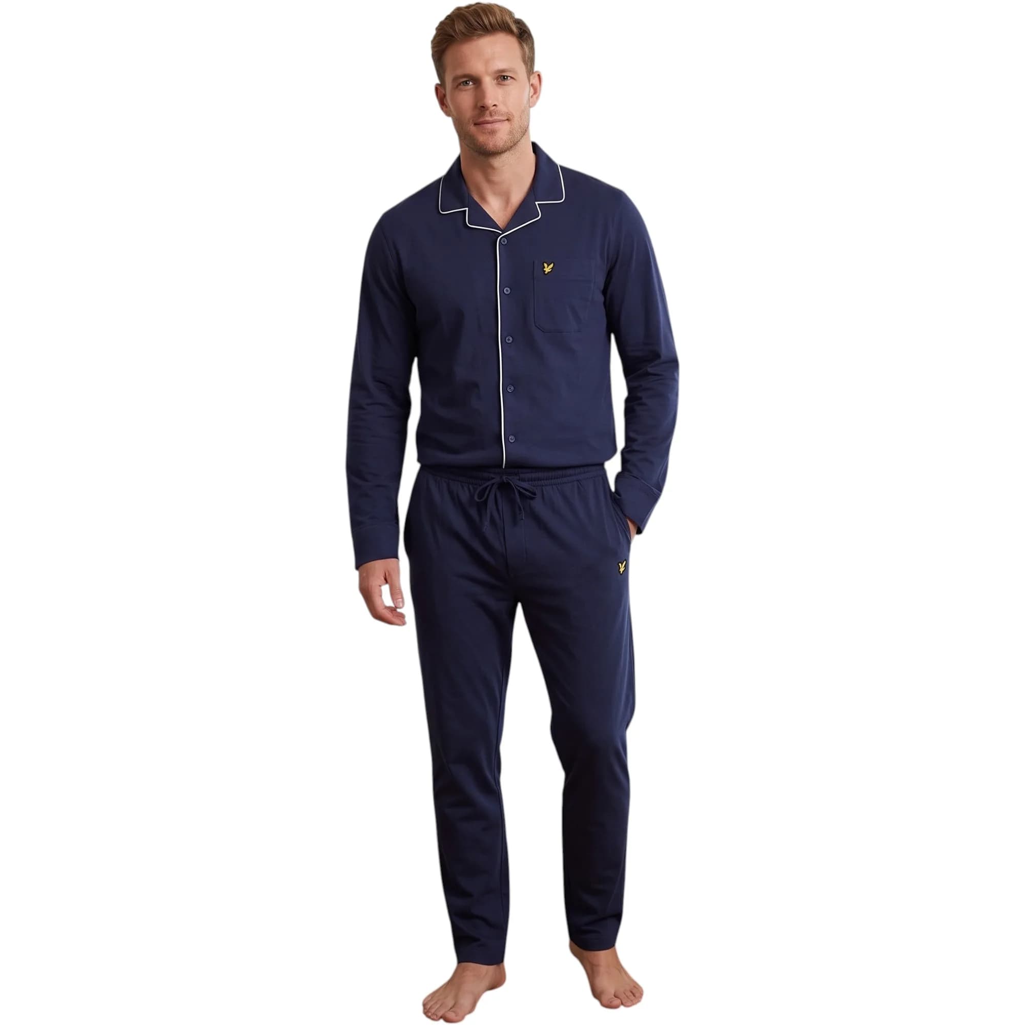 Lyle & Scott Mens Bellingham Check Navy Pyjama Set 