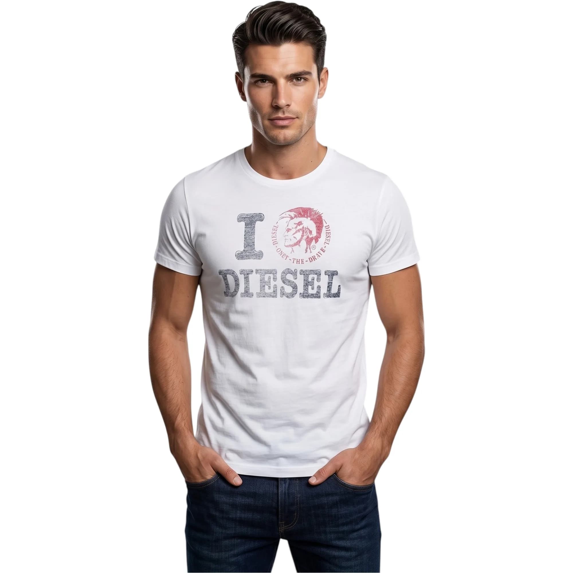 DIESEL T ILOVE R 00AIE Mens T-Shirt 