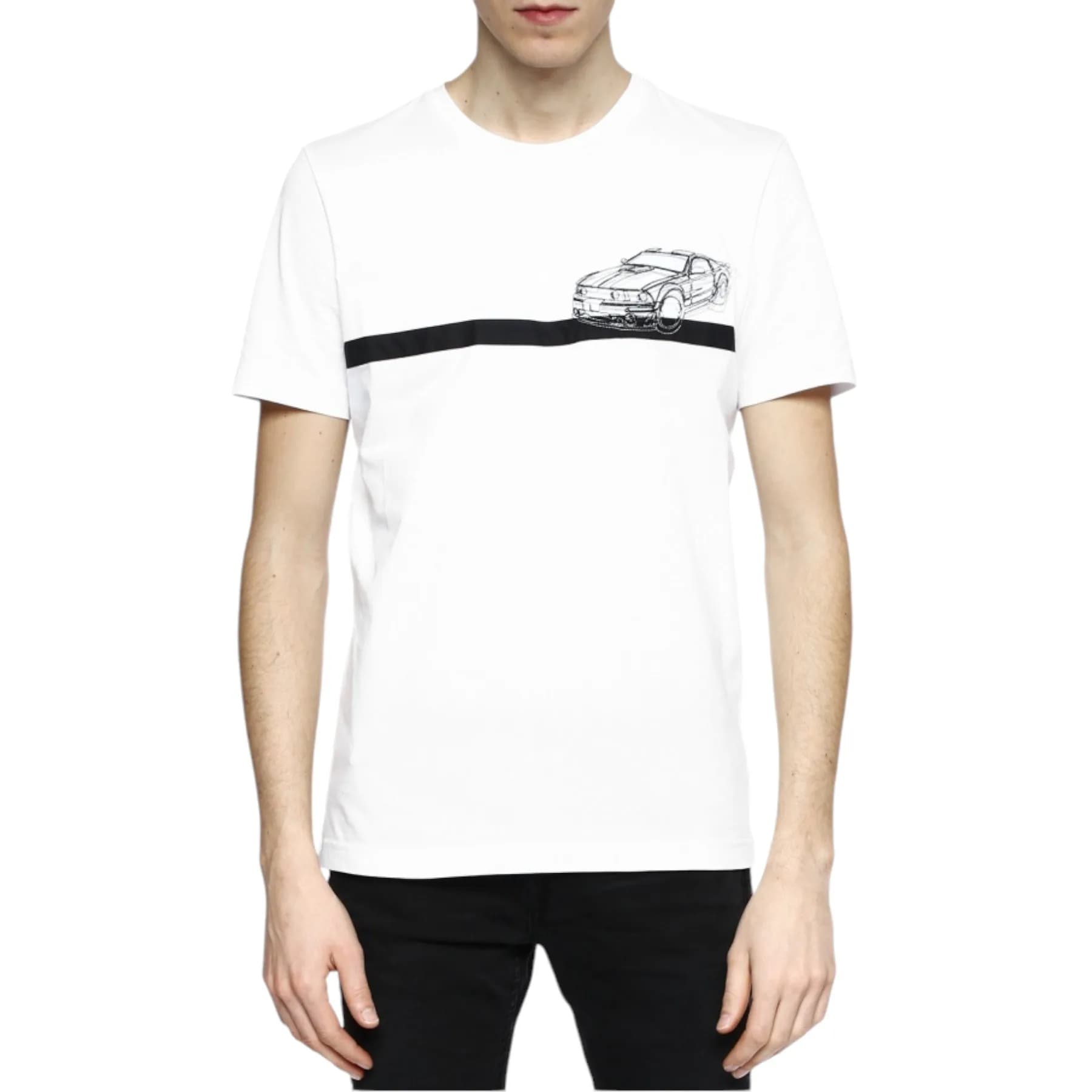 DIESEL BLACK GOLD TY STRIPESCAR Mens T-Shirt 
