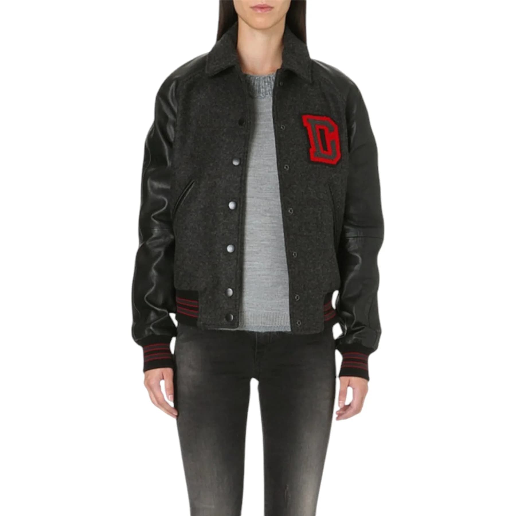 DIESEL L CREW Womens Black Leather Jacket