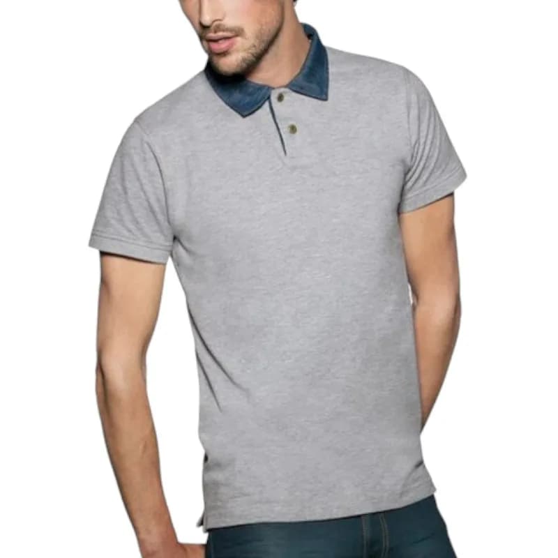 B&C Denim Contrast Mens Polo T-shirt 