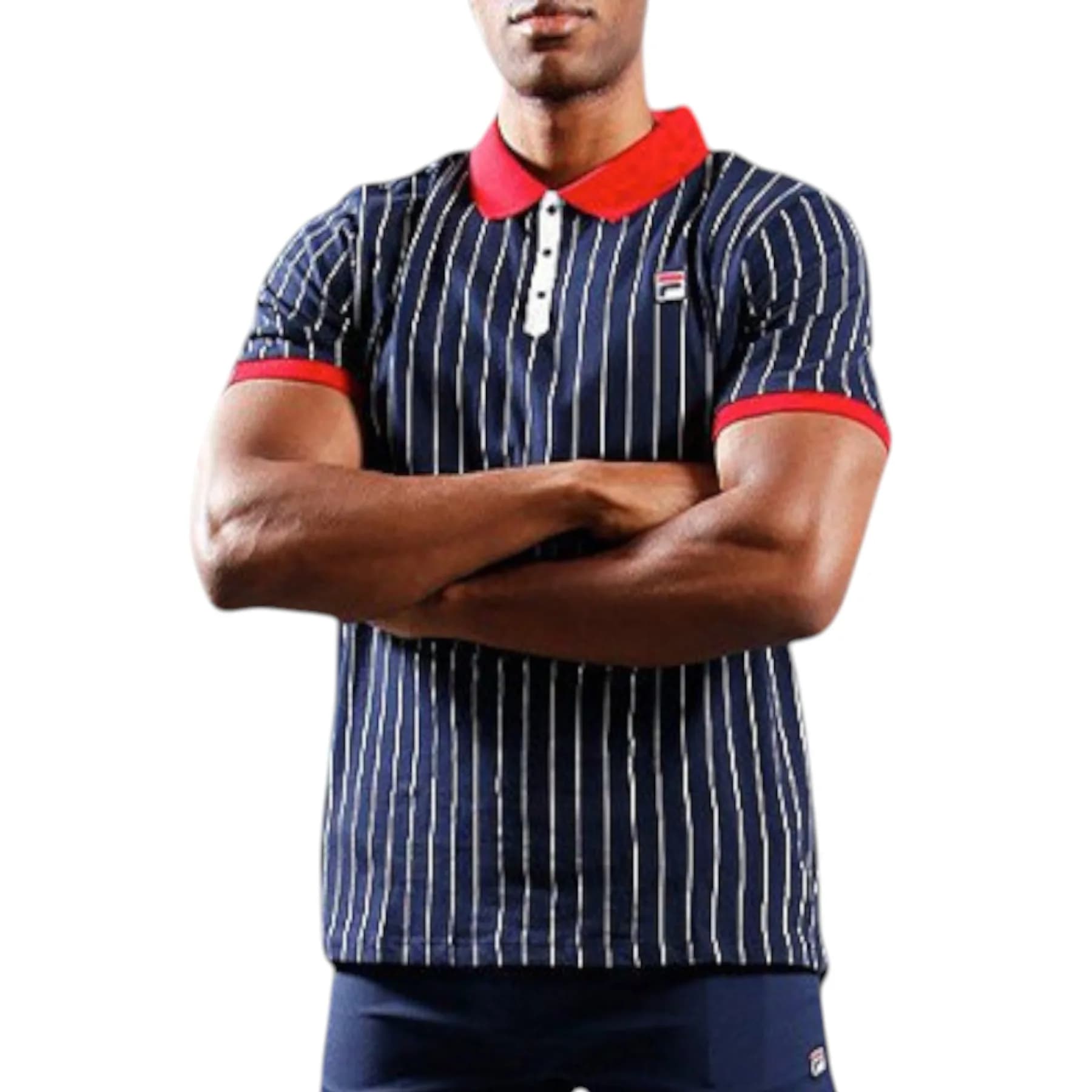 FILA Vintage Striped Mens Polo Shirt 