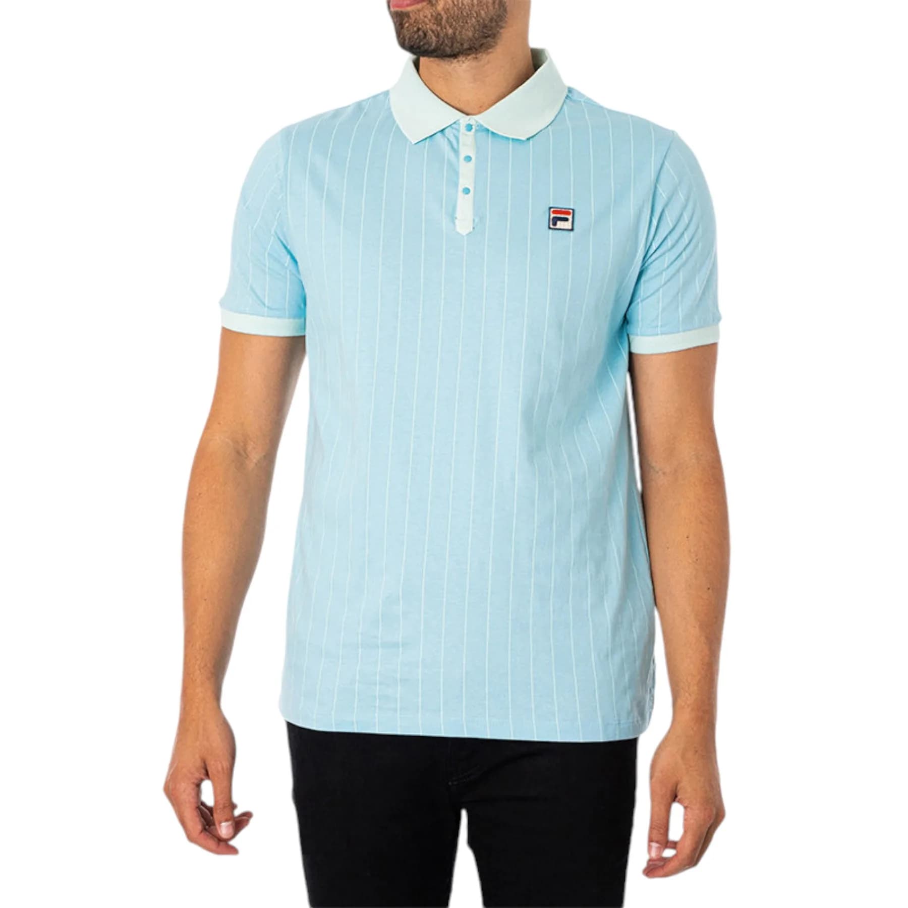 FILA Vintage Striped Mens Polo Shirt 