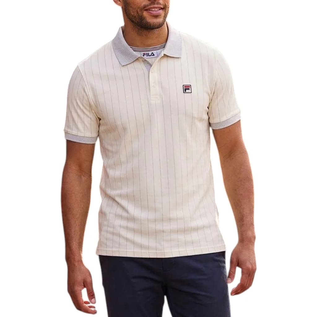 FILA Vintage Striped Mens Polo Shirt 