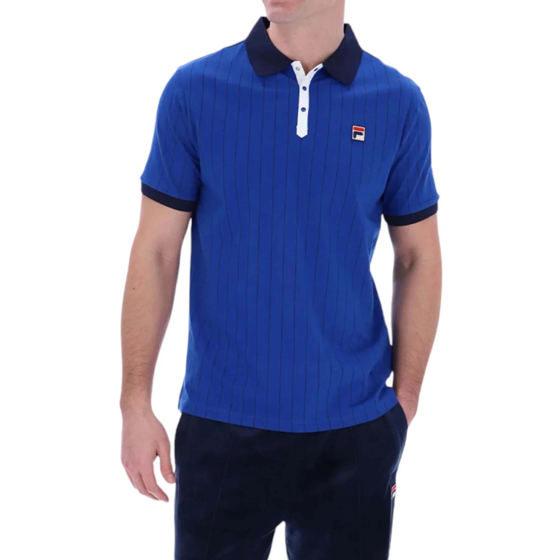 FILA Vintage Striped Mens Polo Shirt 