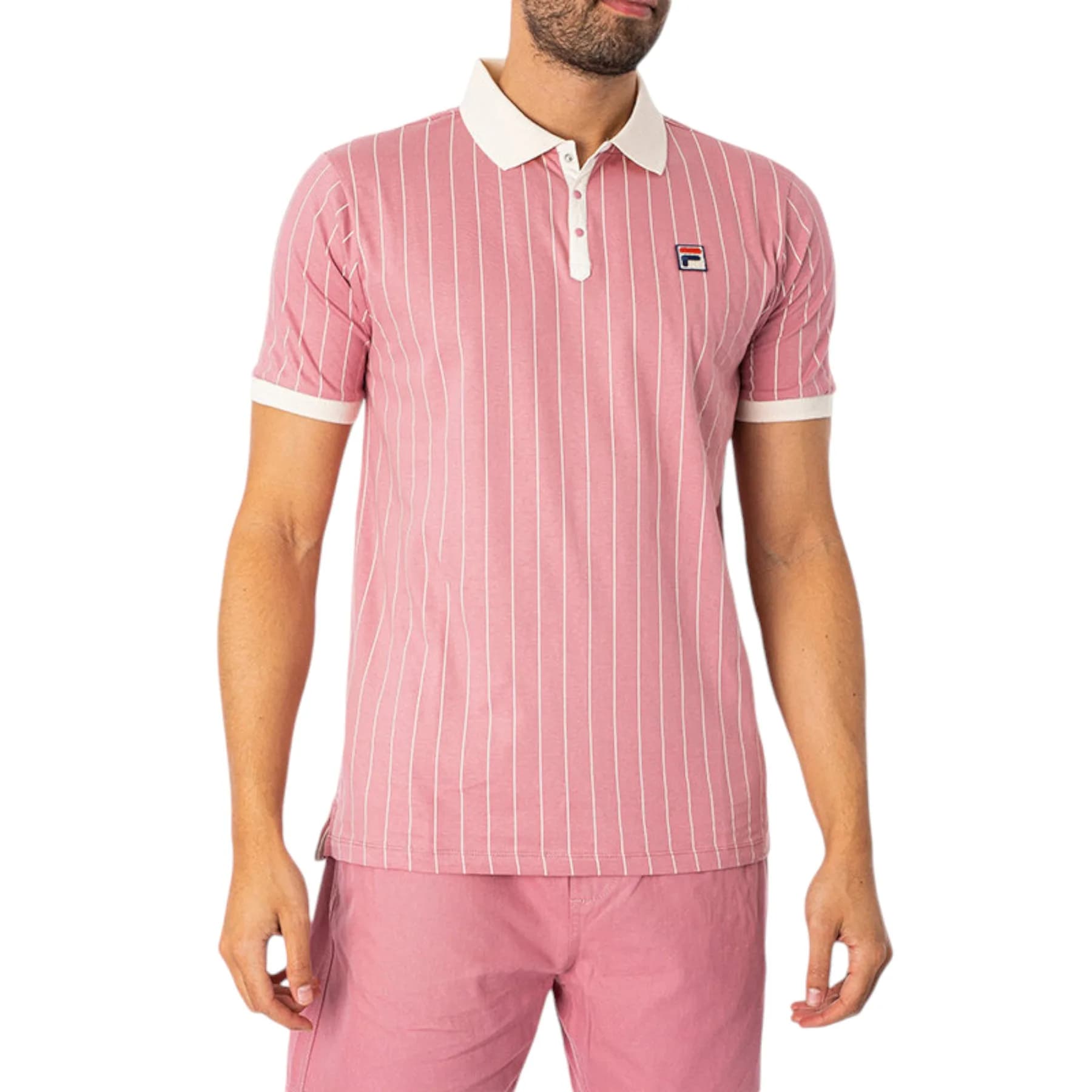 FILA Vintage Striped Mens Polo Shirt 
