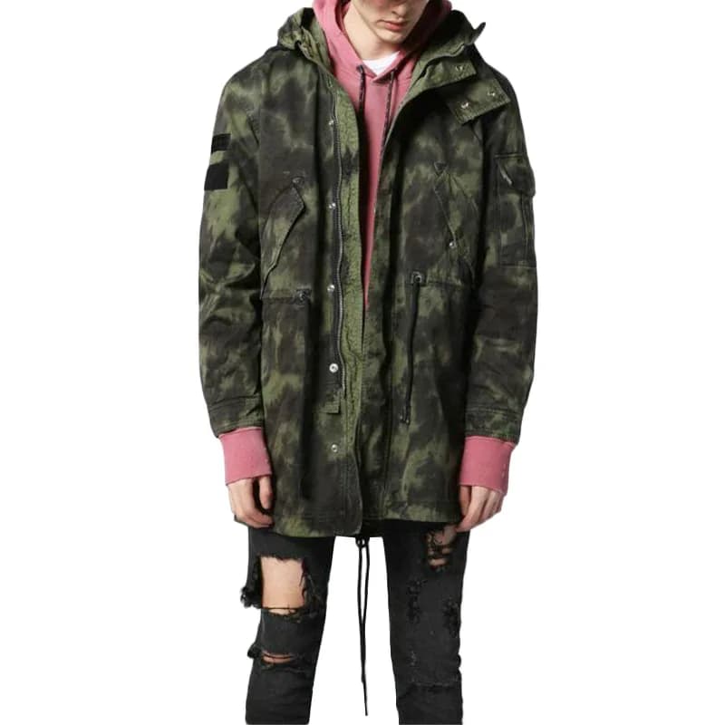 DIESEL J CRAZY Mens Parka Jacket Hoodie