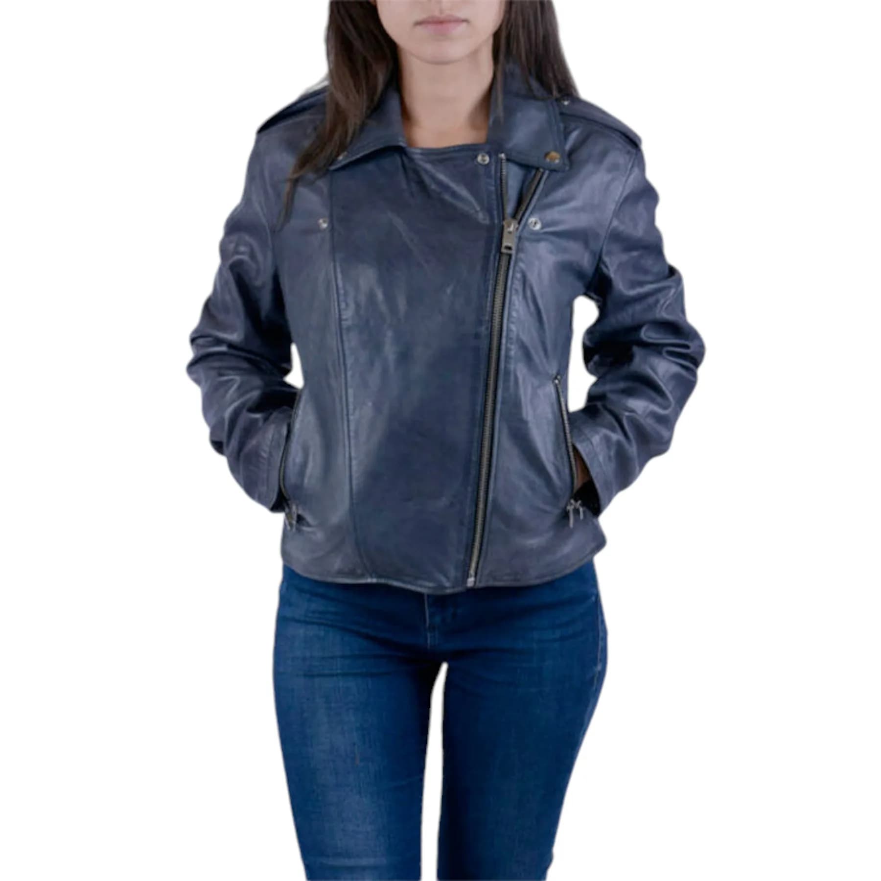 DIESEL L-REVI Womens Genuine Leather Biker Jackets