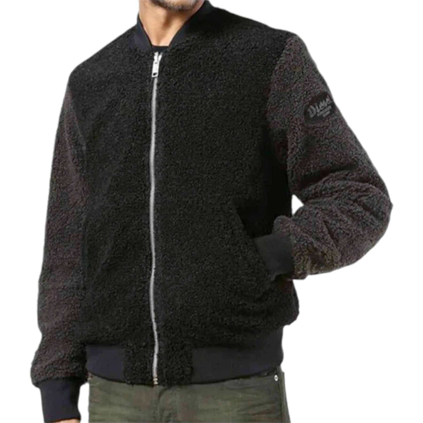 DIESEL W-BLUEFUR Mens Bomber Jacket
