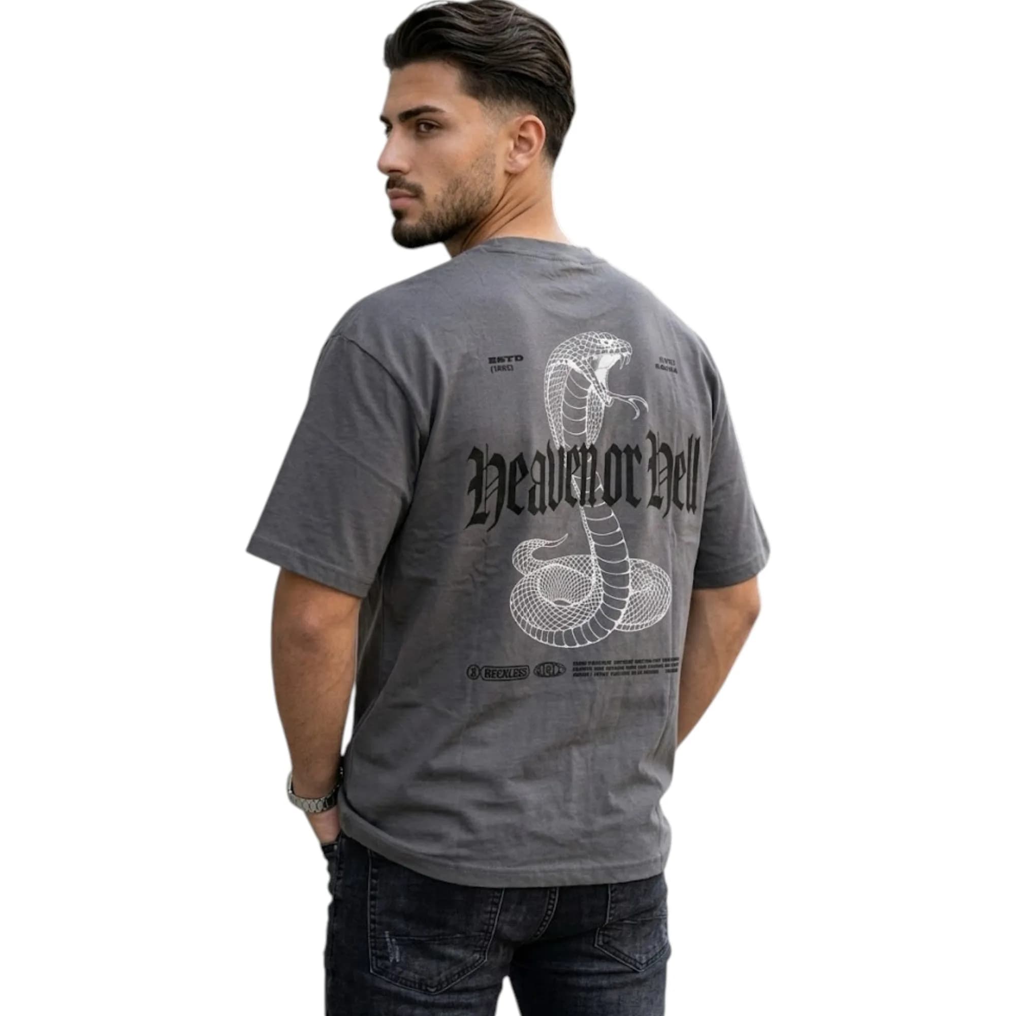 Black Squad Mens Oversized Drop Shoulder T Shirts