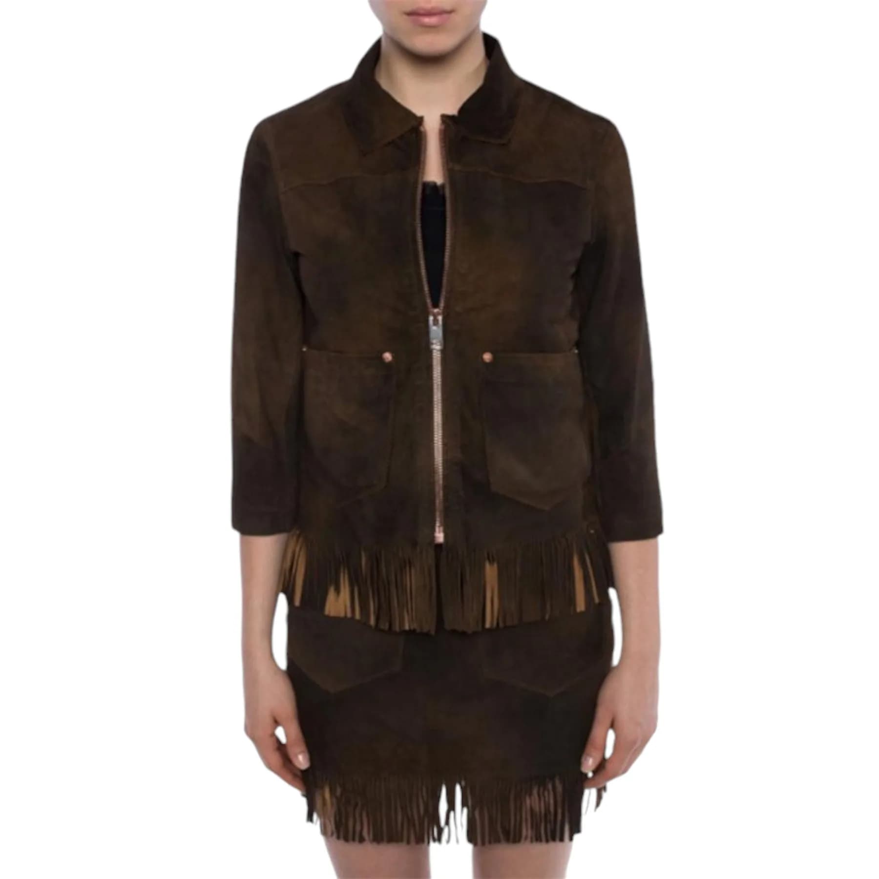 DIESEL L FOXX Womens Genuine Leather Shirt Jacket