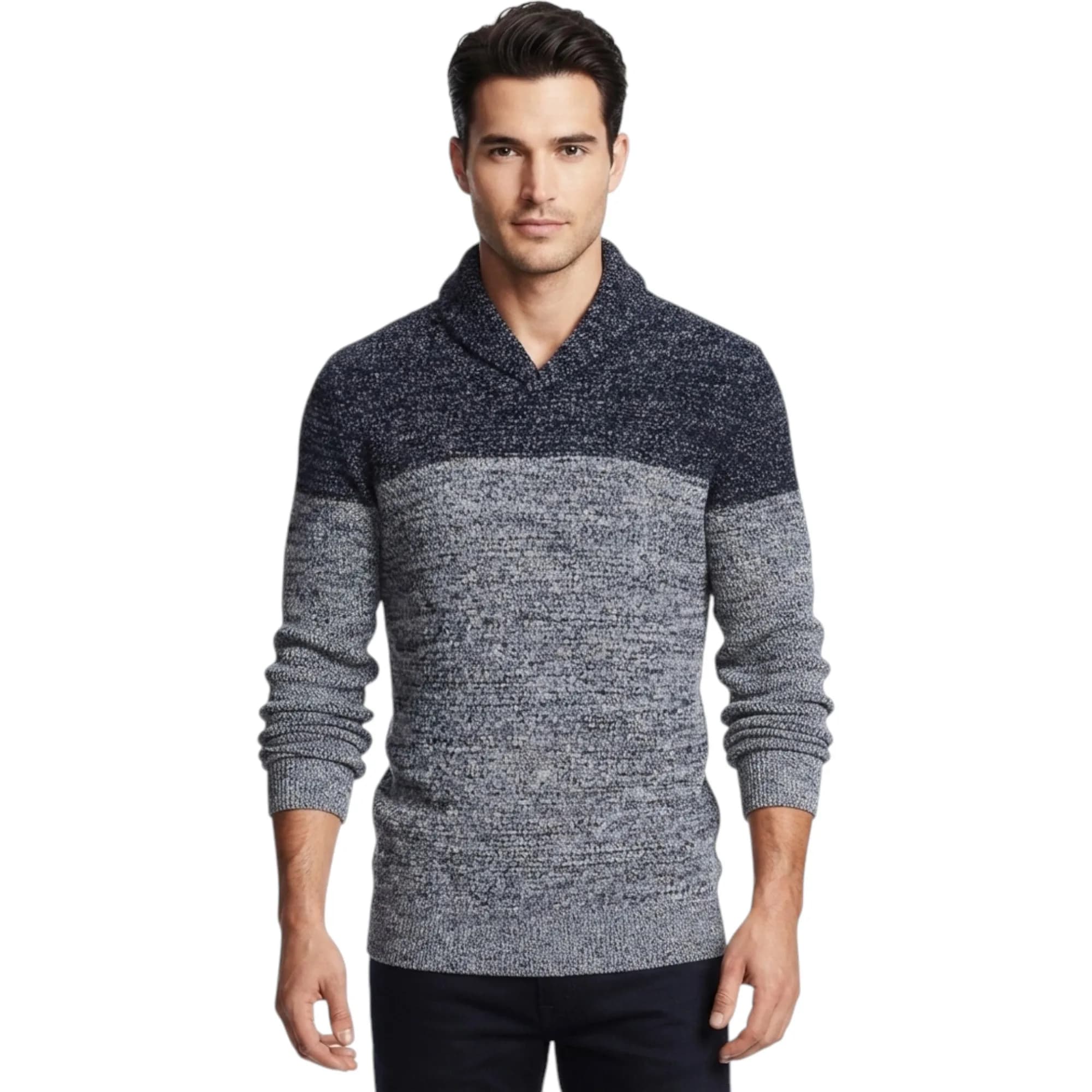 Mens Winter New Jumper Shawl Neck
