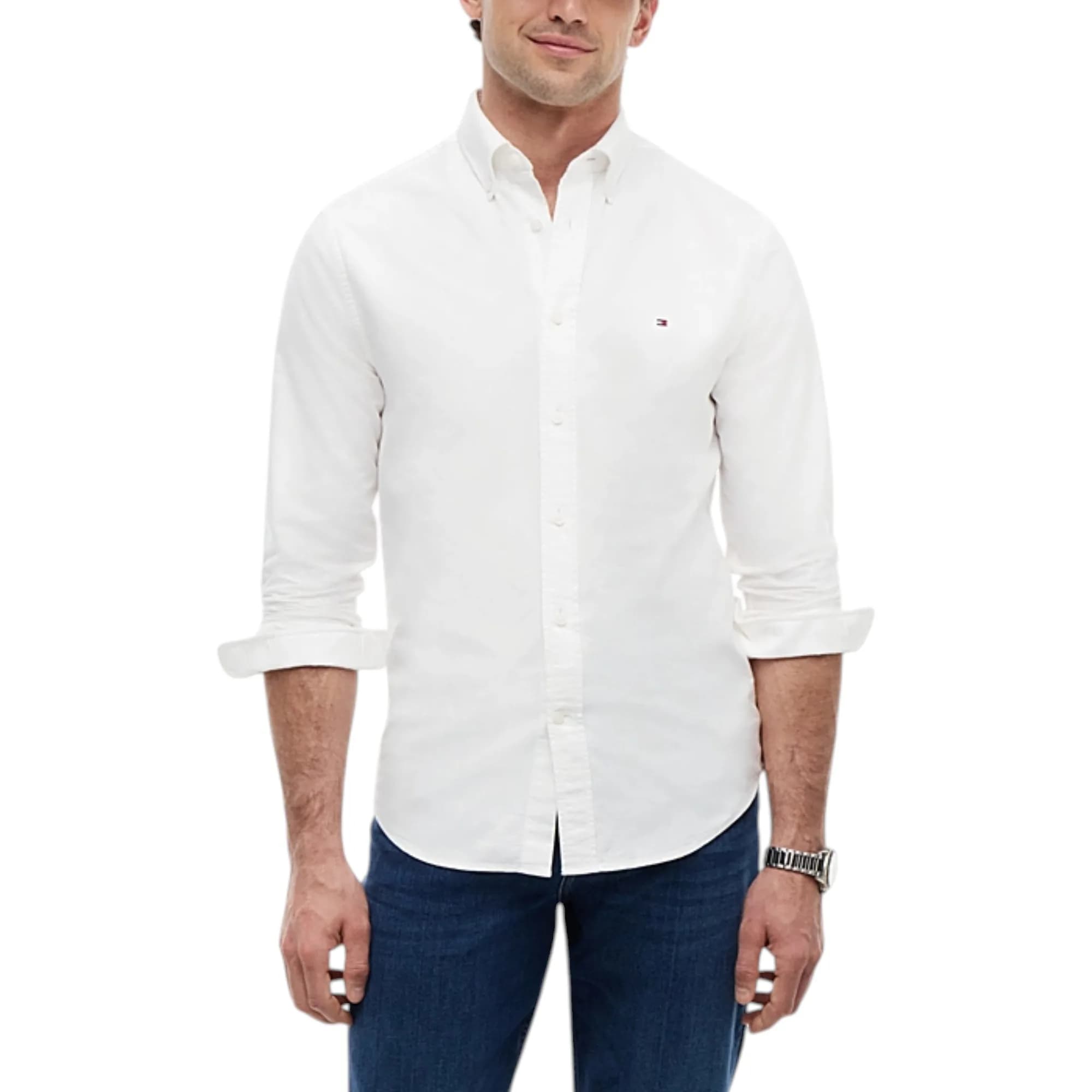 TOMMY HILFIGER Mens Shirts Regular Fit Oxford Long Sleeve Casual Cotton For
