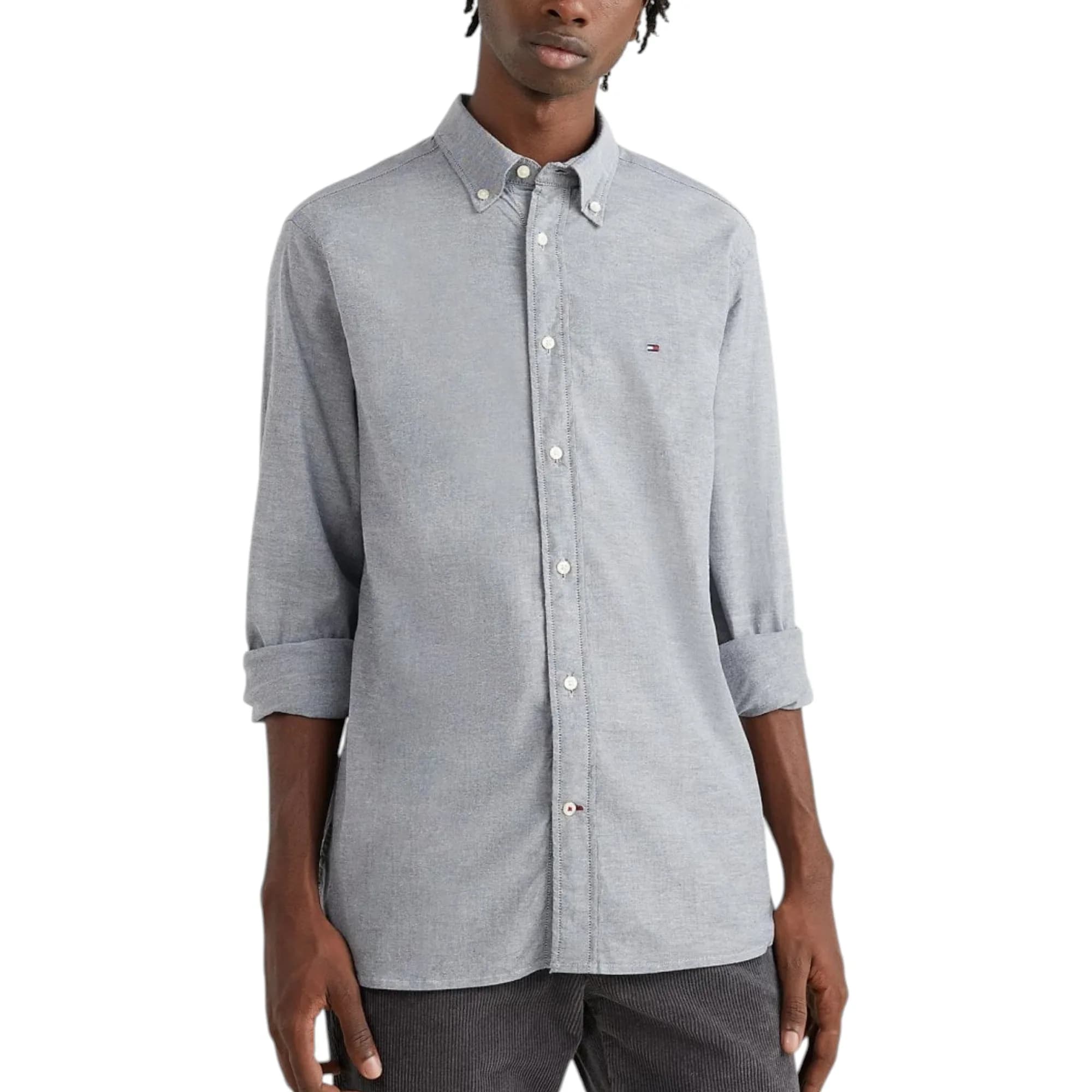 TOMMY HILFIGER Mens Shirts Regular Fit Oxford Long Sleeve Casual Cotton For