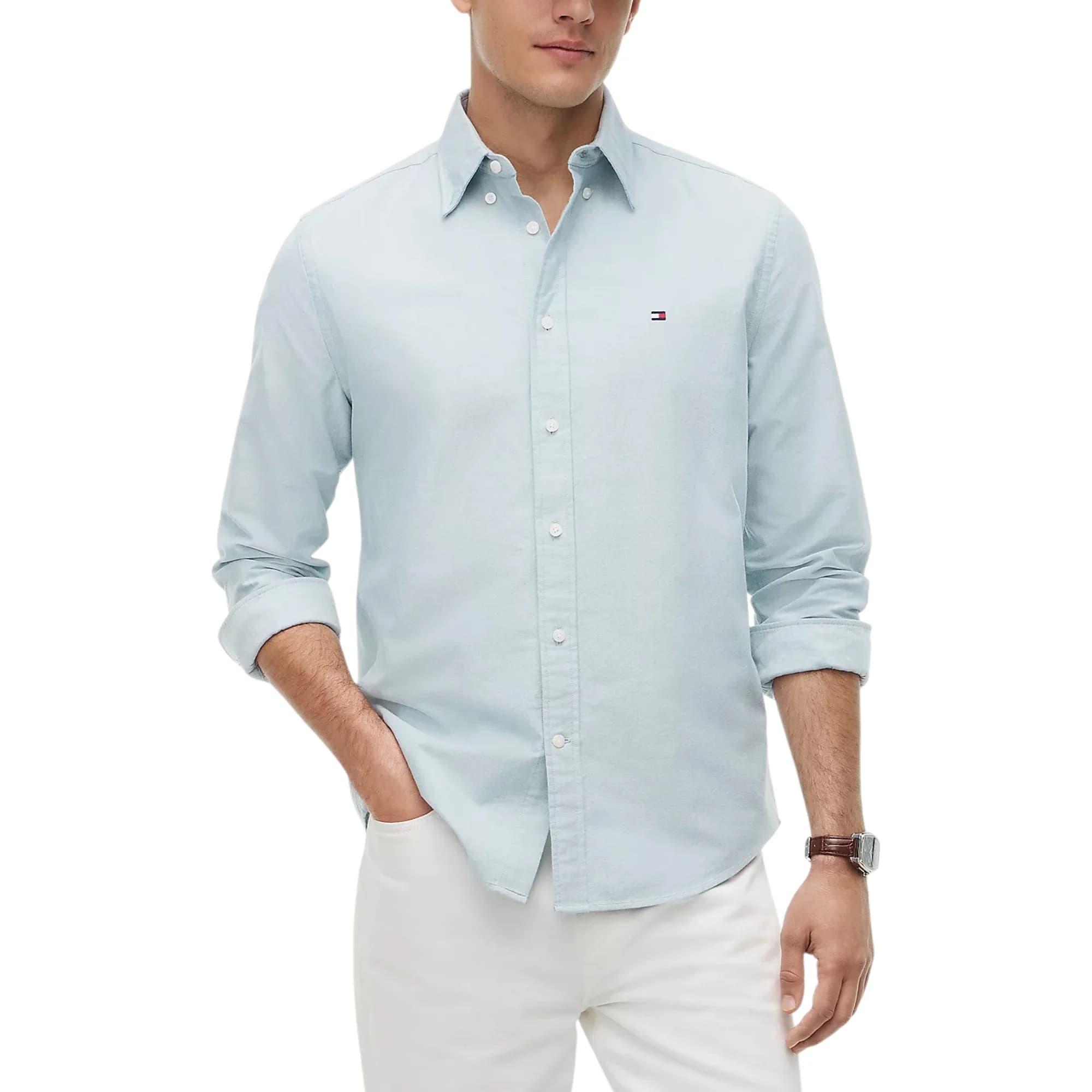 TOMMY HILFIGER Mens Shirts Regular Fit Oxford Long Sleeve Casual Cotton For