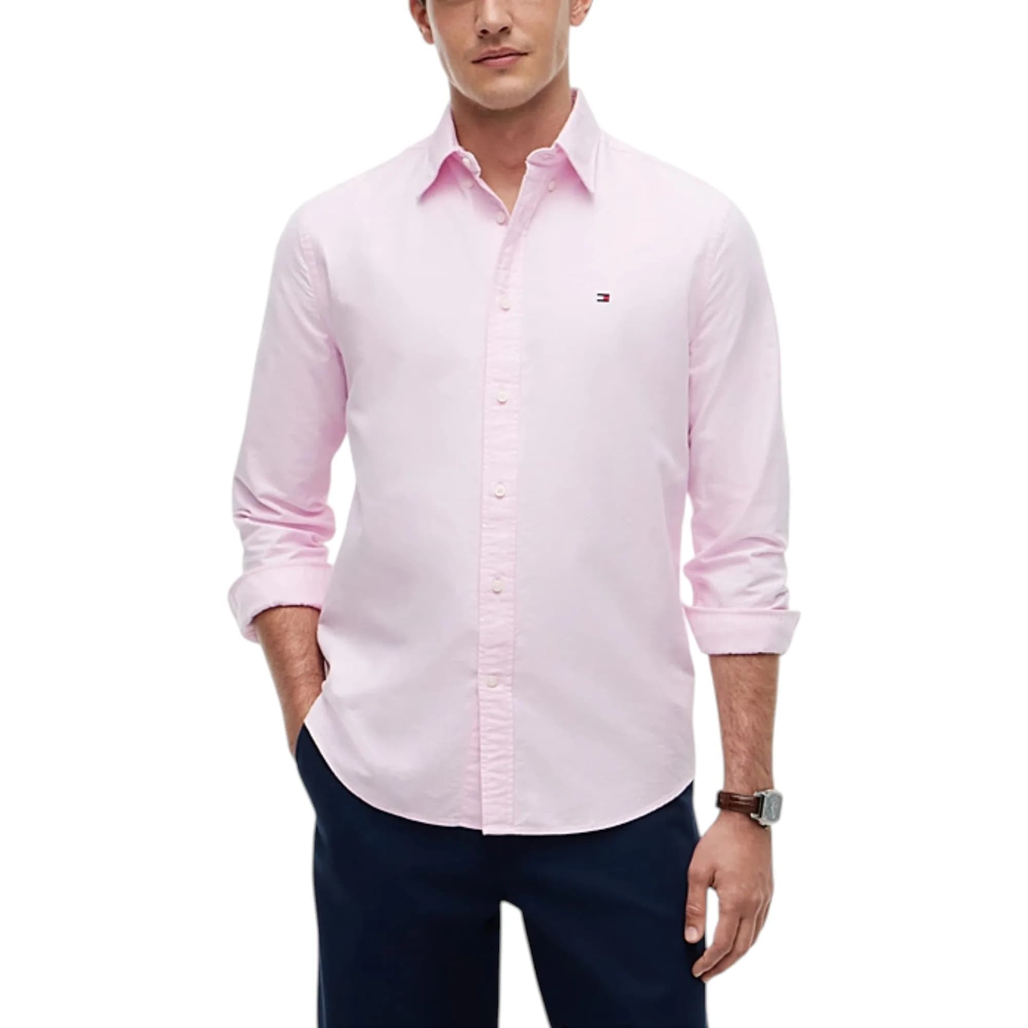 TOMMY HILFIGER Mens Shirts Regular Fit Oxford Long Sleeve Casual Cotton For