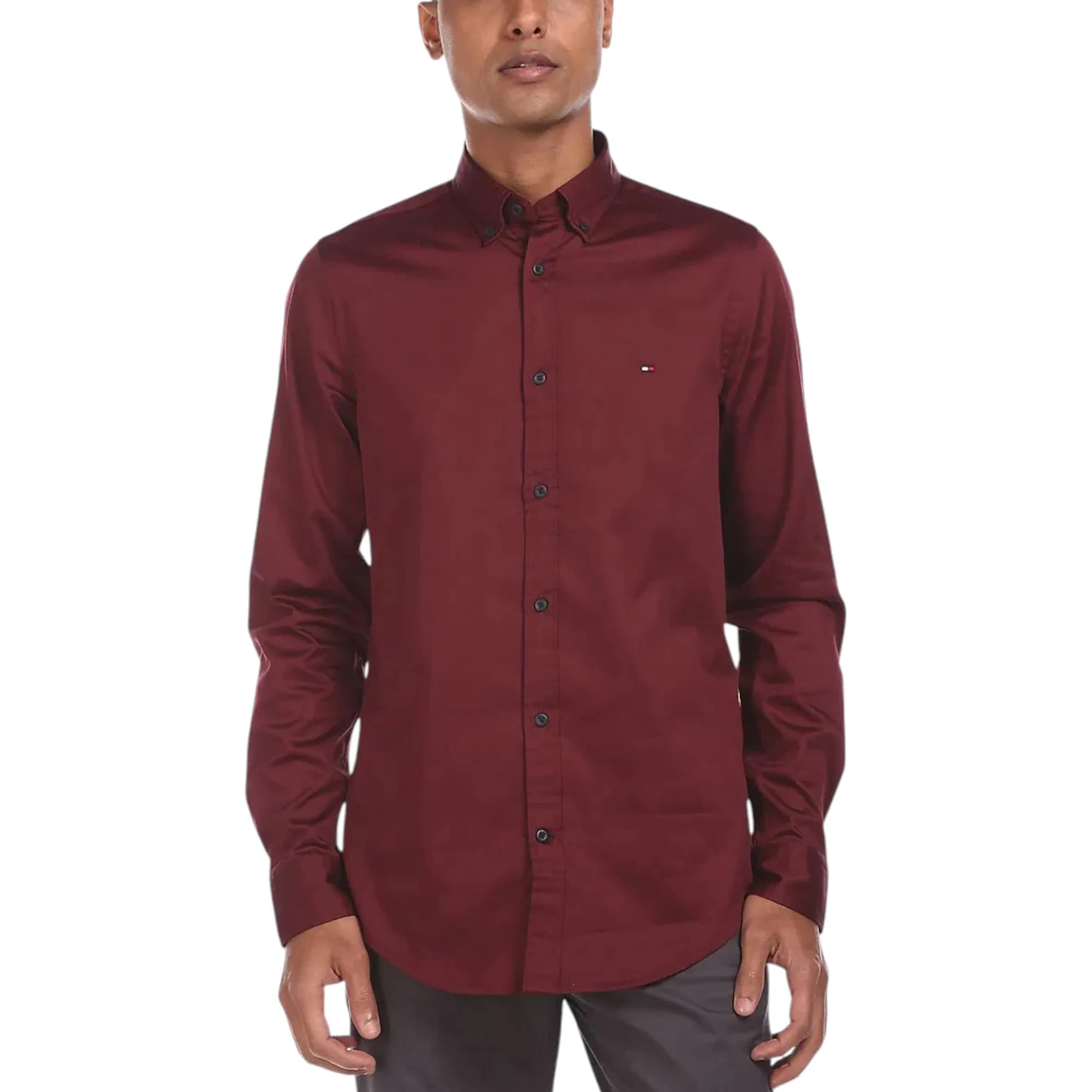 TOMMY HILFIGER Mens Shirts Regular Fit Oxford Long Sleeve Casual Cotton For