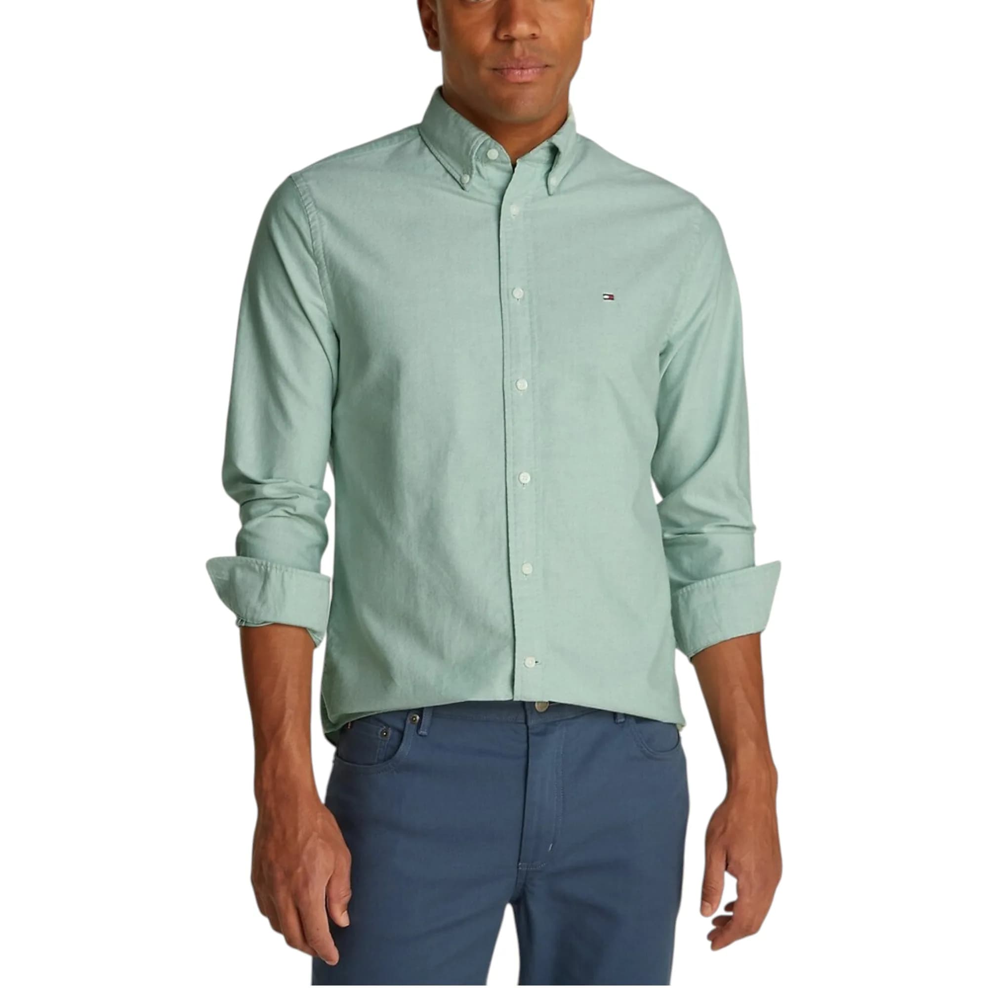 TOMMY HILFIGER Mens Shirts Regular Fit Oxford Long Sleeve Casual Cotton For