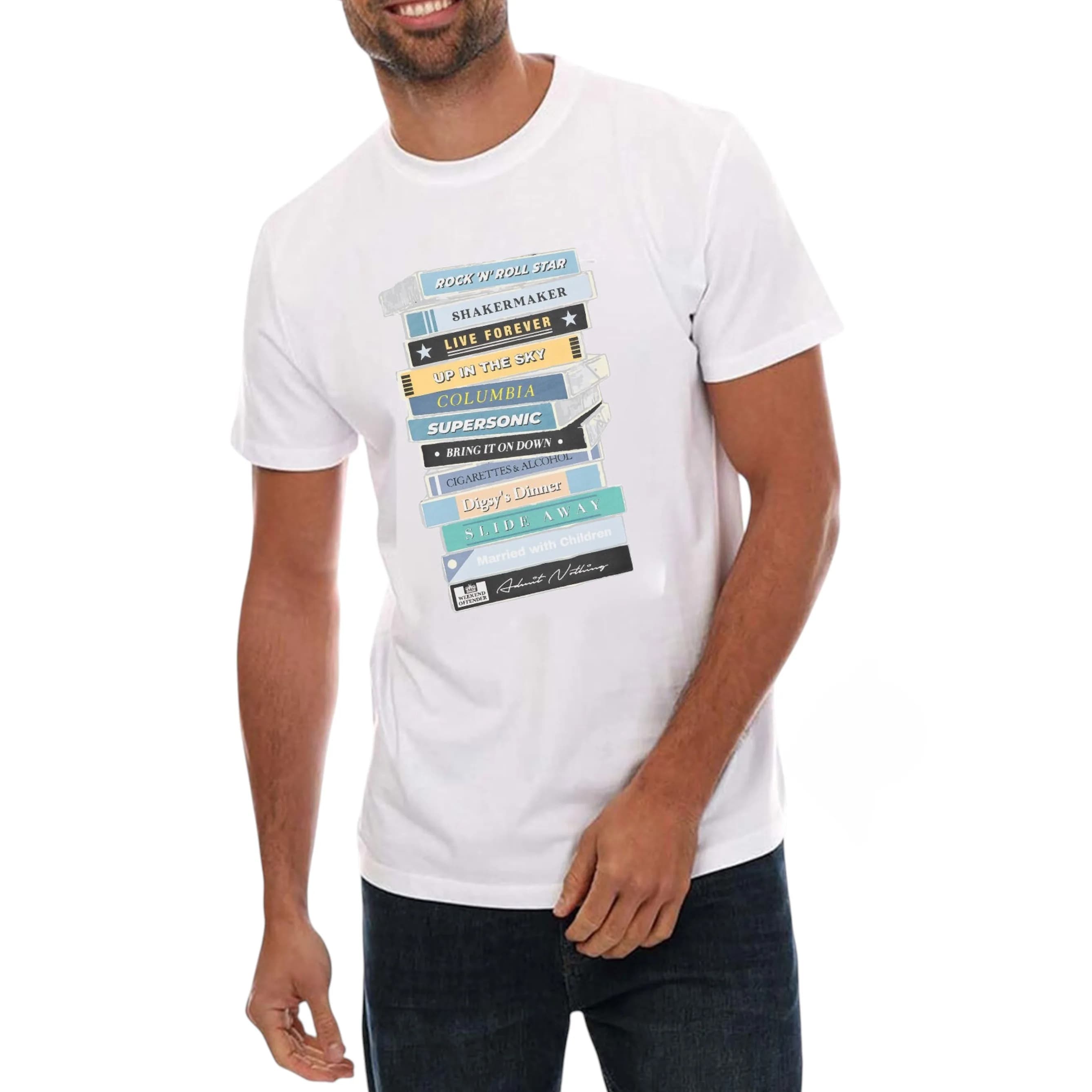 Weekend Offender Mens T Shirts Cassetes Graphic Summer Top Short Sleeve T-S