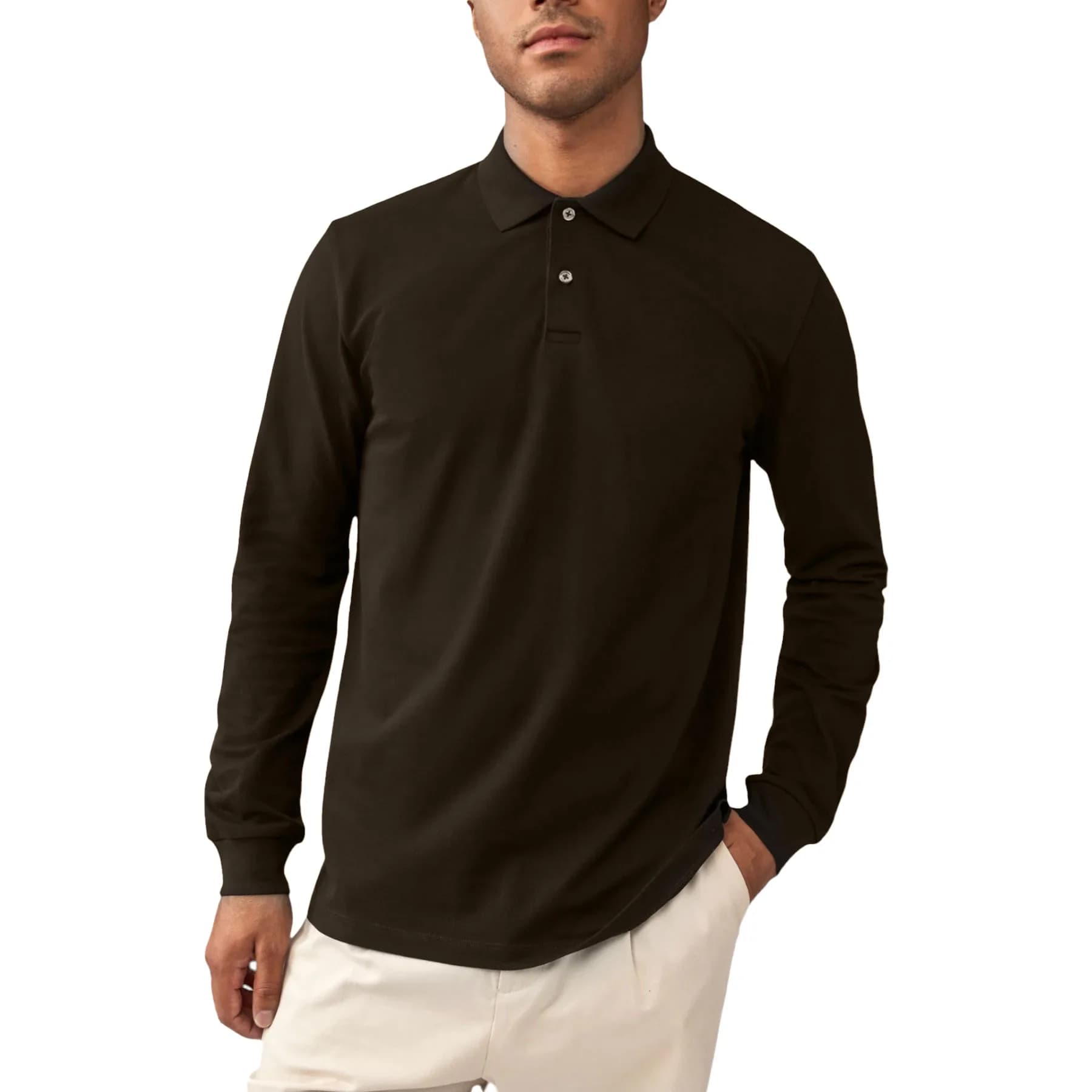 C&A Mens Long Sleeve Polo Shirts