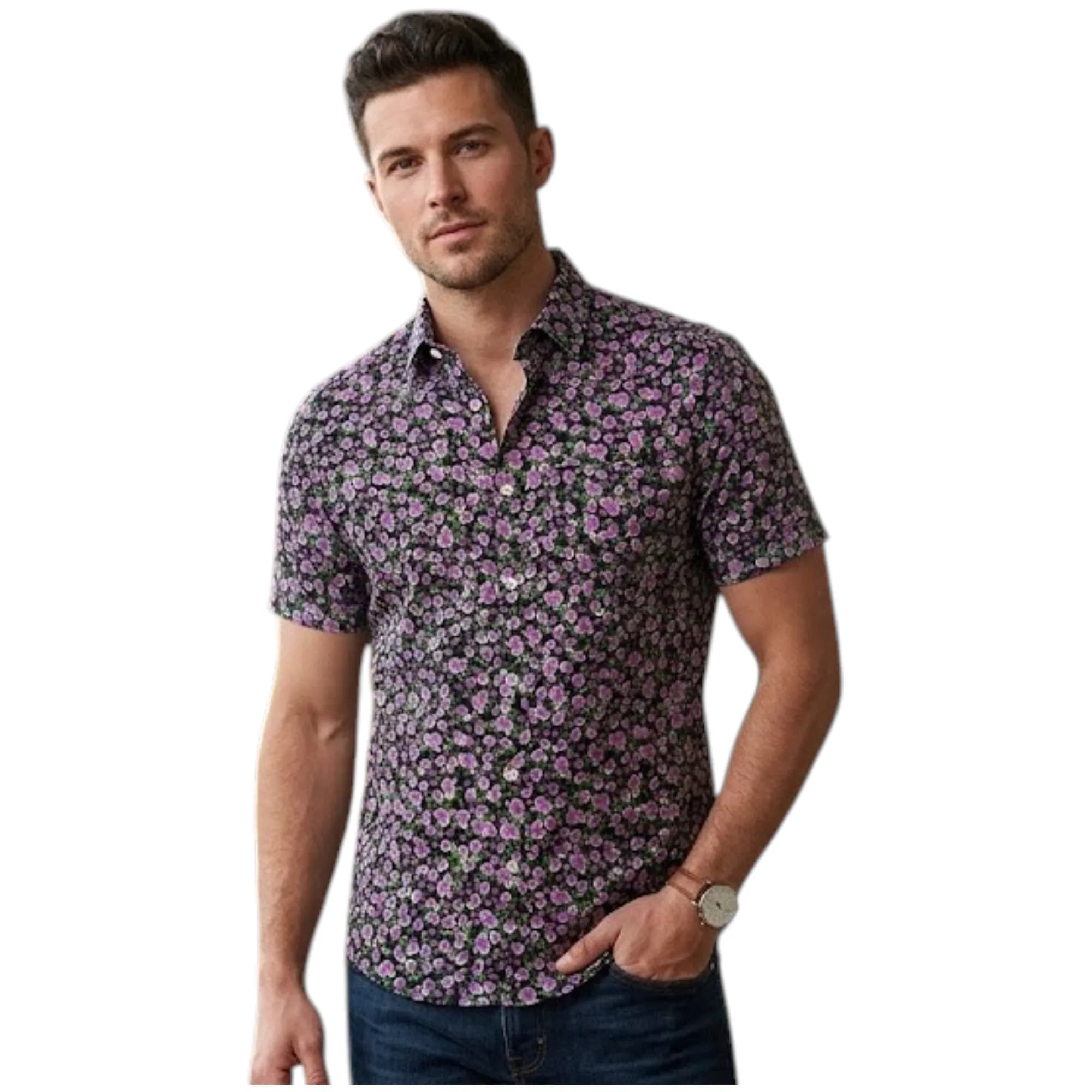 Springfield Mens Hawaiian Floral Printed Shirts