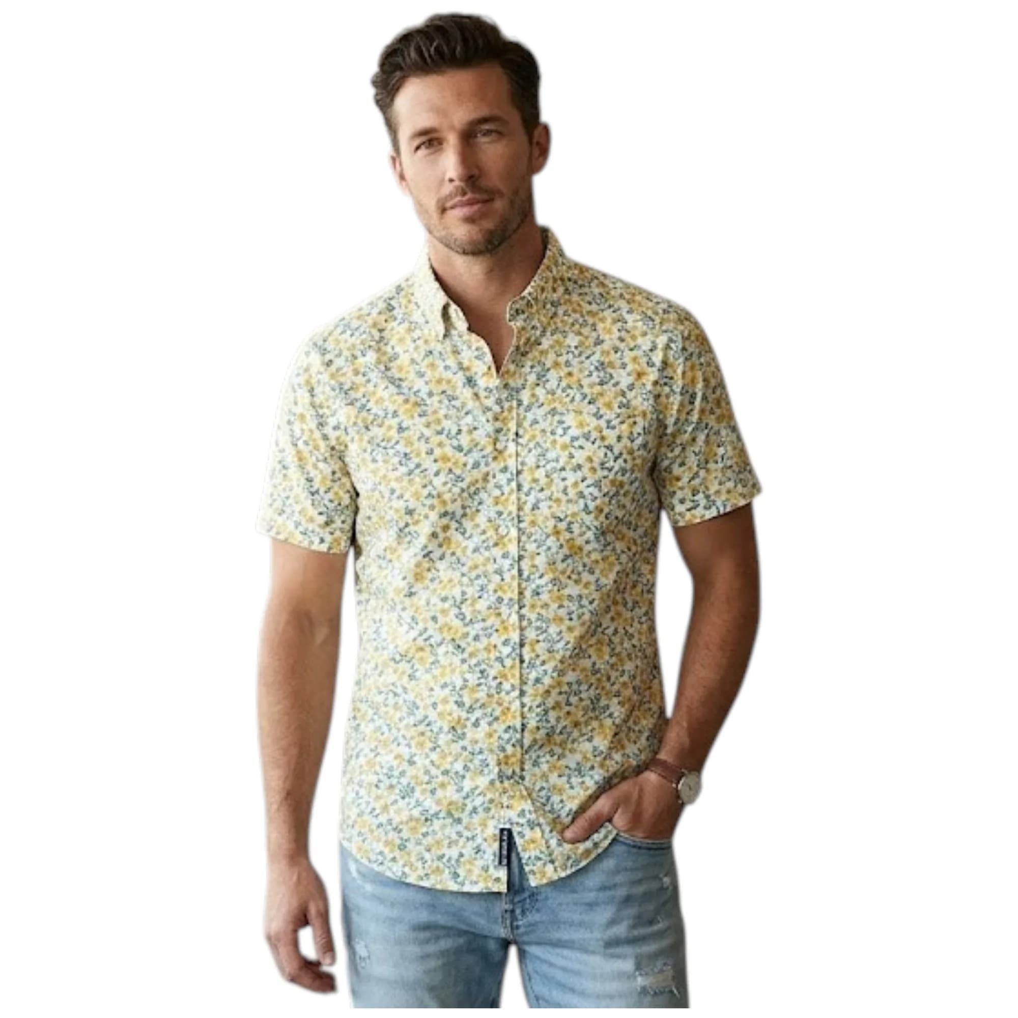 Springfield Mens Hawaiian Floral Printed Shirts