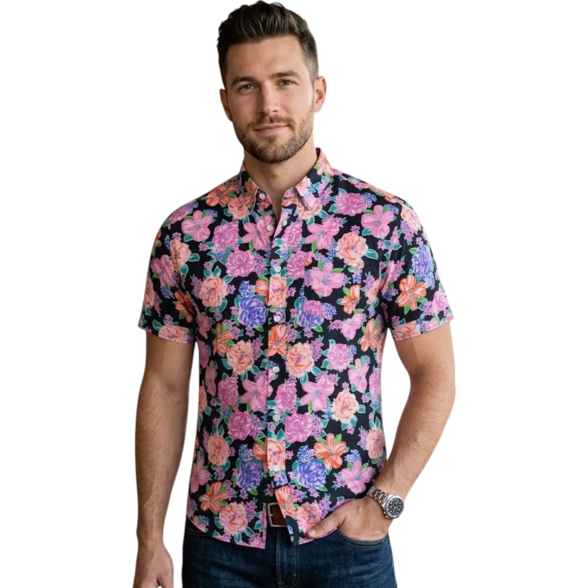 Springfield Mens Hawaiian Floral Printed Shirts