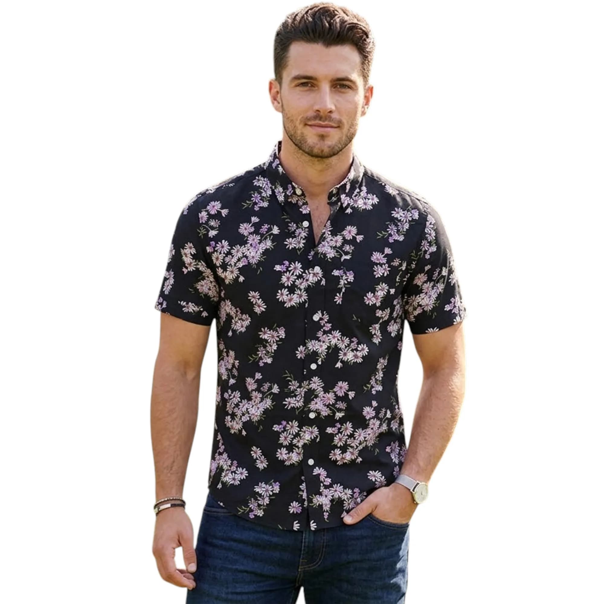Springfield Mens Hawaiian Floral Printed Shirts