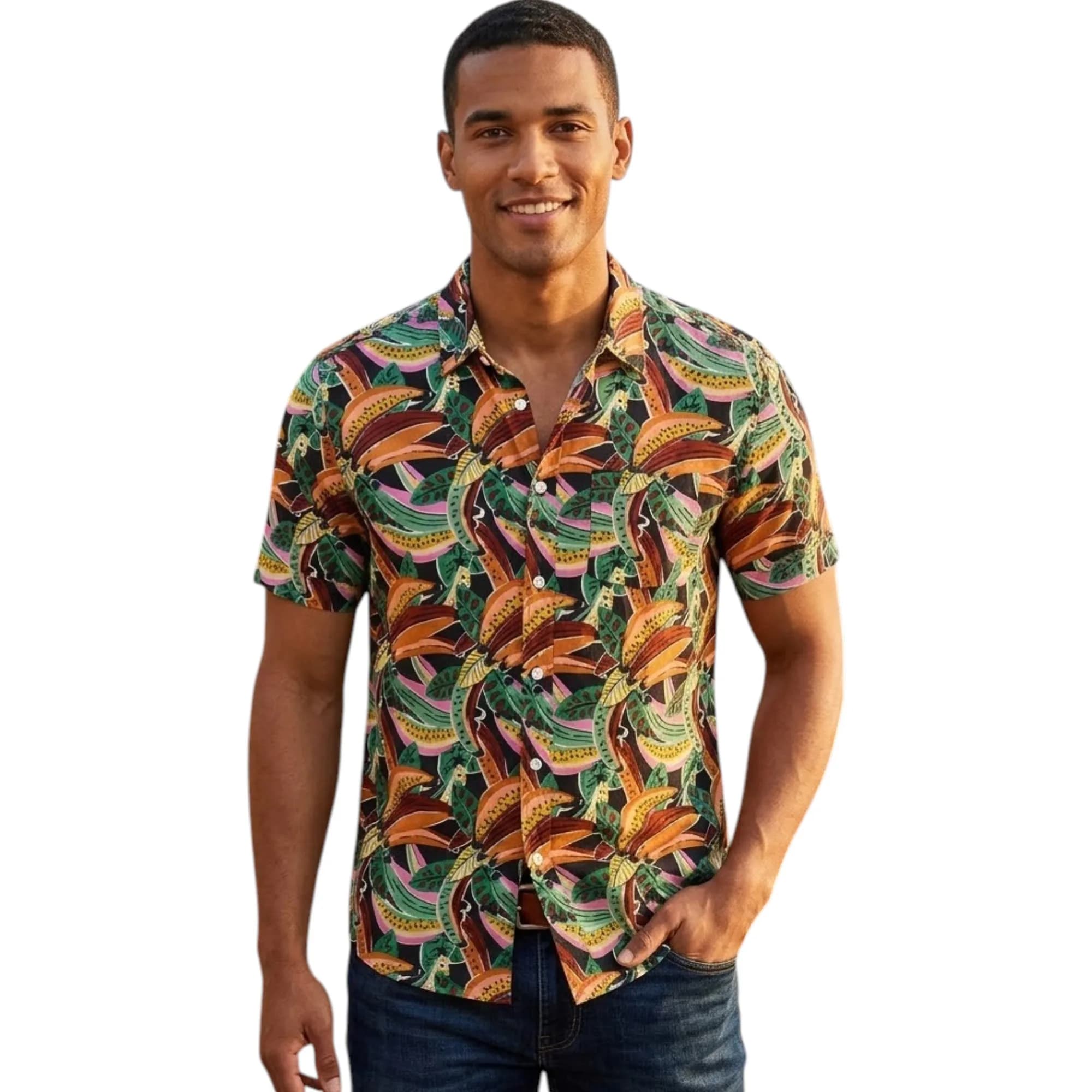 Springfield Mens Hawaiian Floral Printed Shirts
