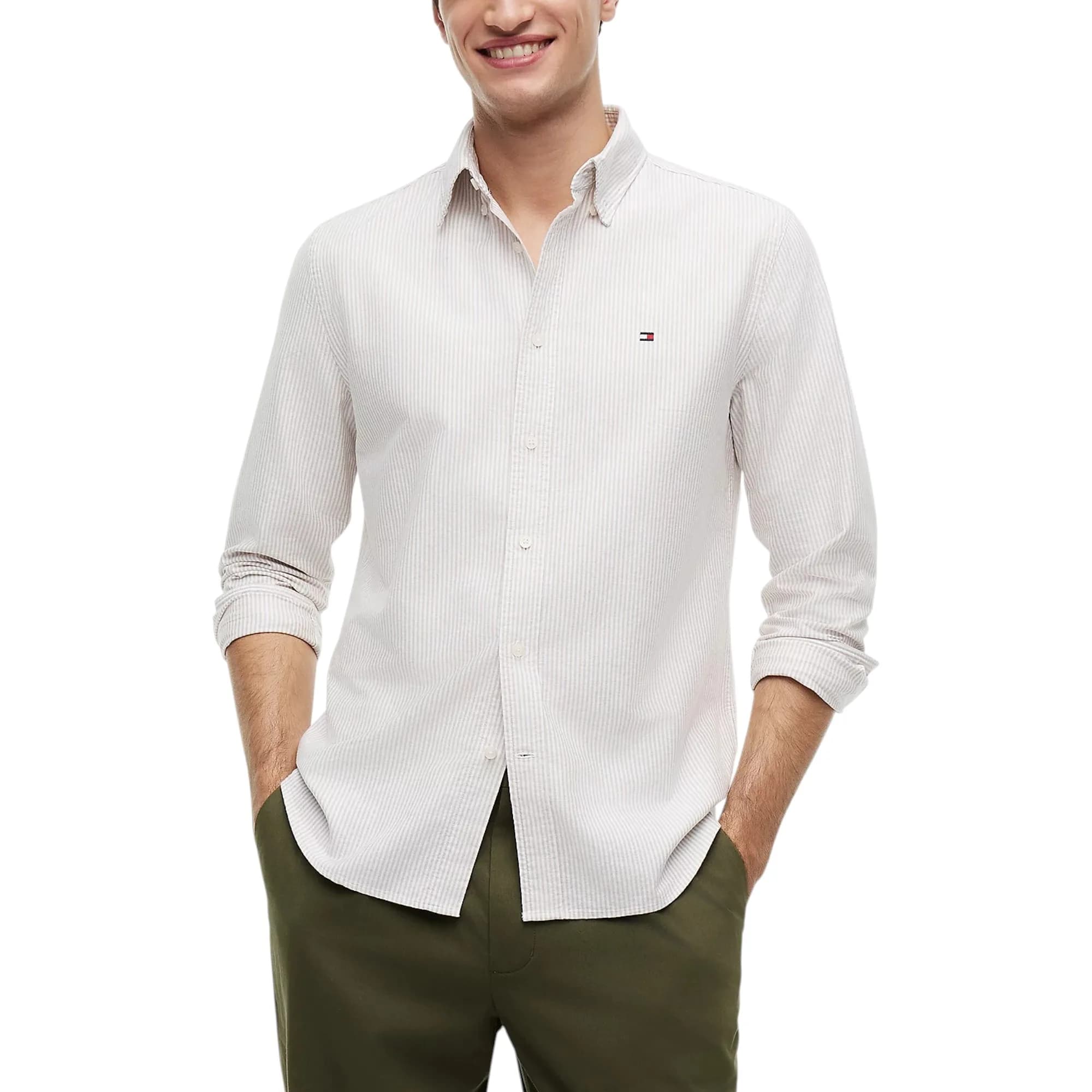 Tommy Hilfiger Mens Ithaca Stripe Oxford Oxford Shirts
