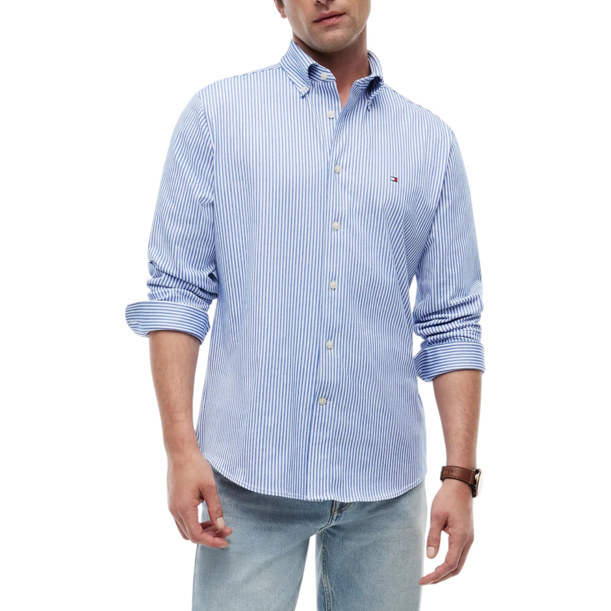 Tommy Hilfiger Mens Ithaca Stripe Oxford Oxford Shirts