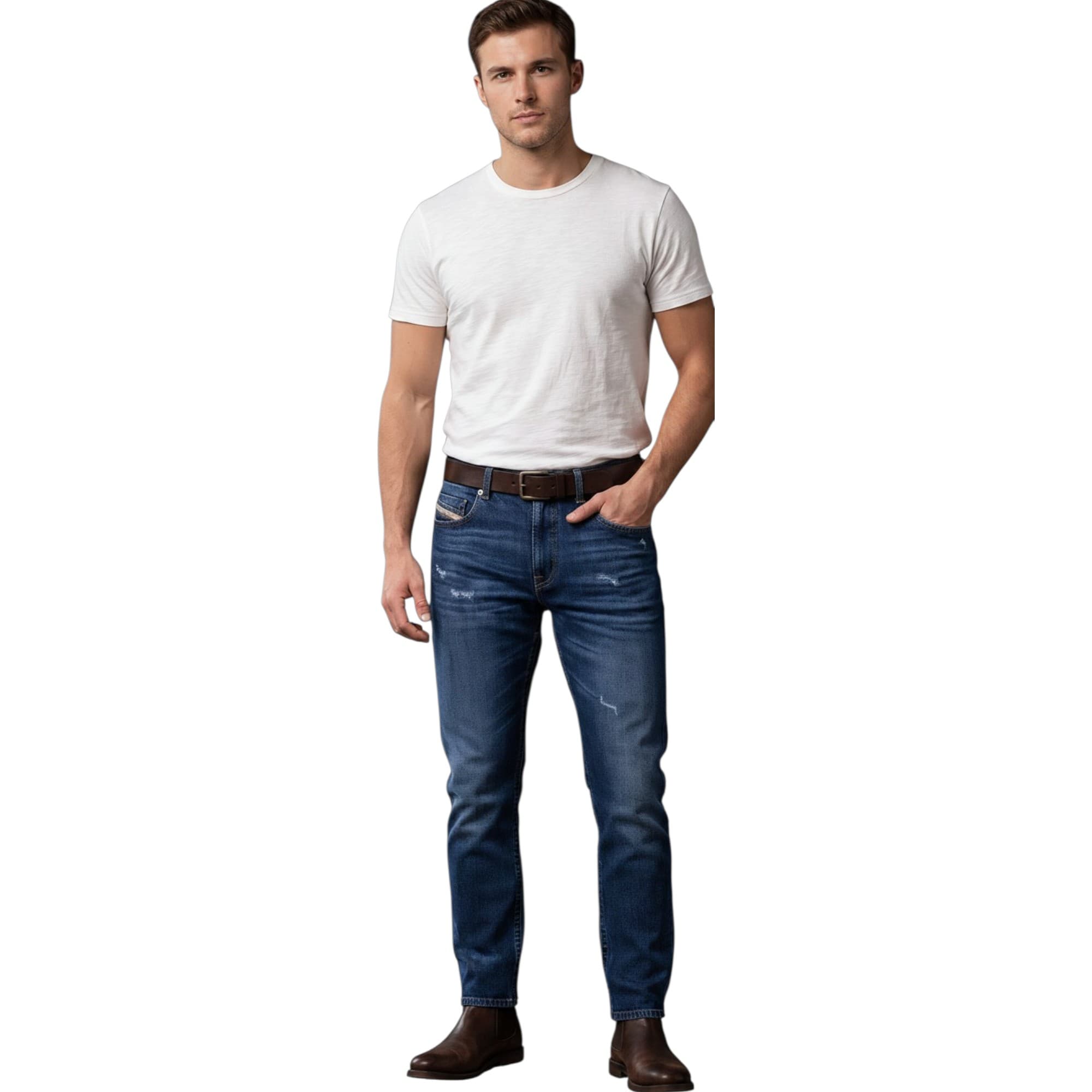 Diesel 2019 D-STRUKT mens slim-fit denim jeans front view