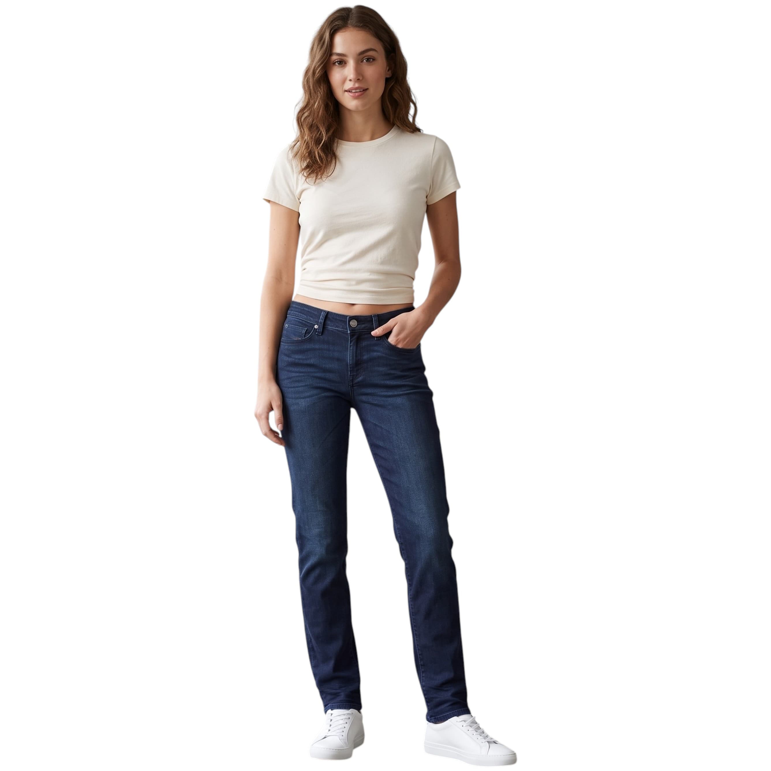 Diesel Doris-NE women's jogg jeans front view, 0848J wash