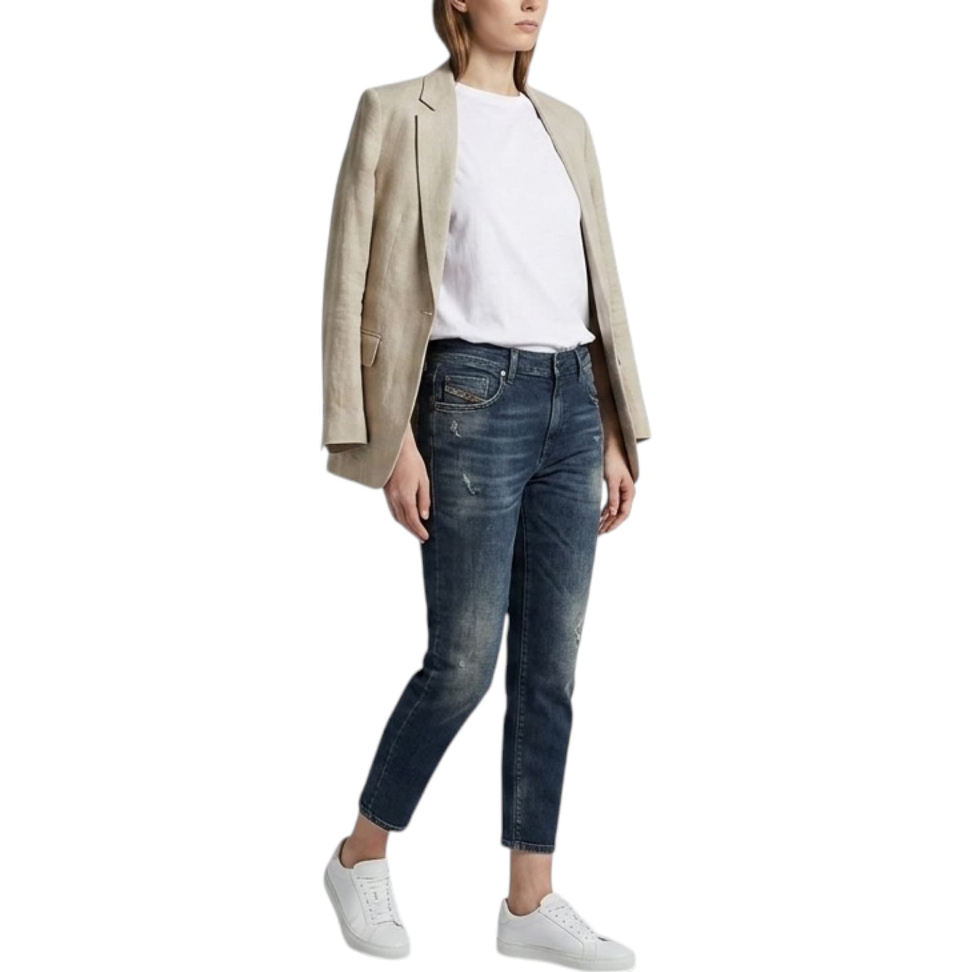 Diesel FAYZA-NE black womens jeans front view