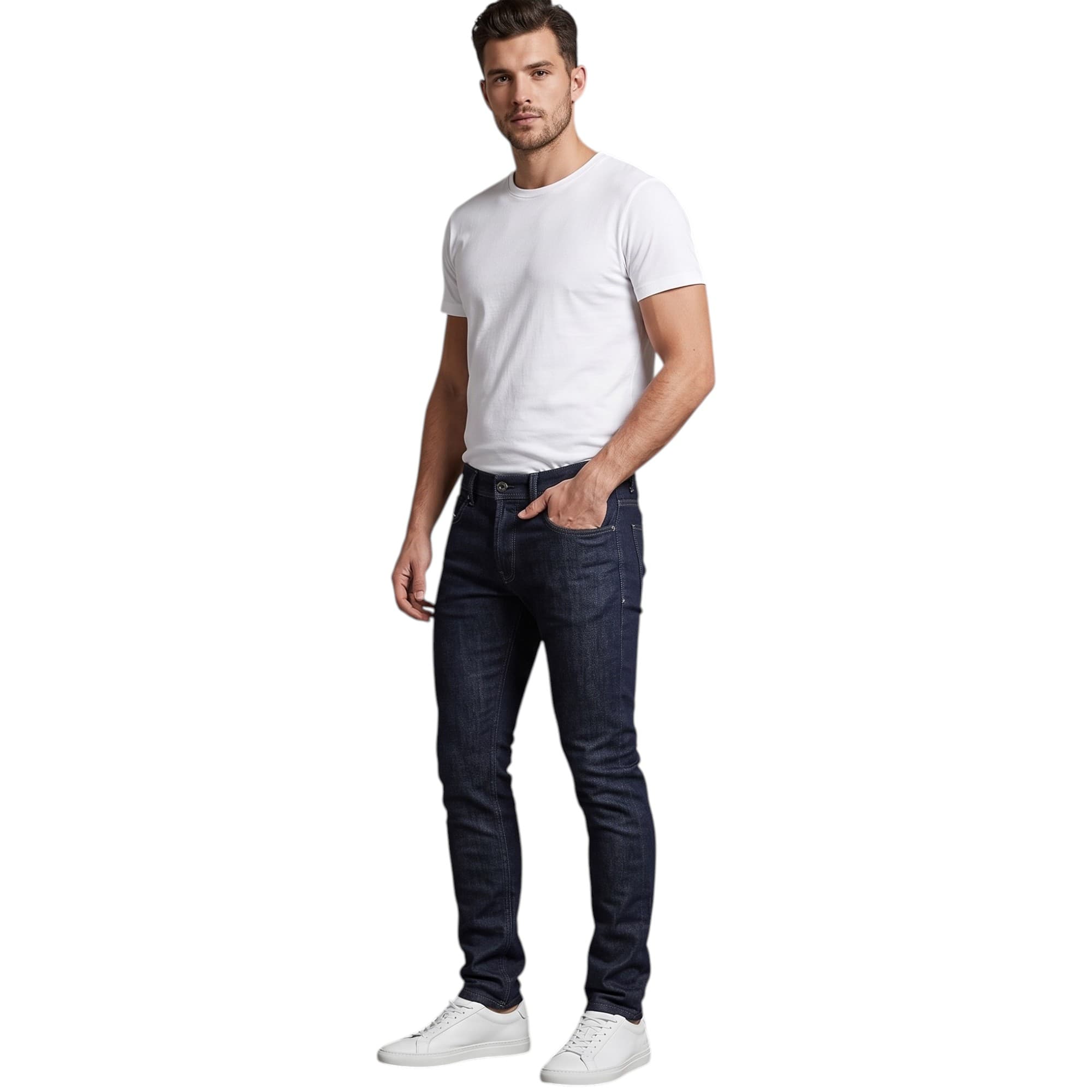Diesel SLEENKER 0849D black denim jeans front view