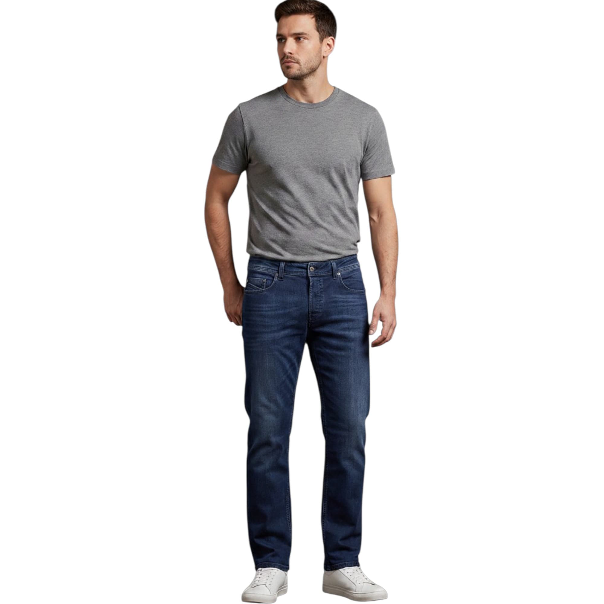 Diesel WAYKEE 0684H white denim jeans front view