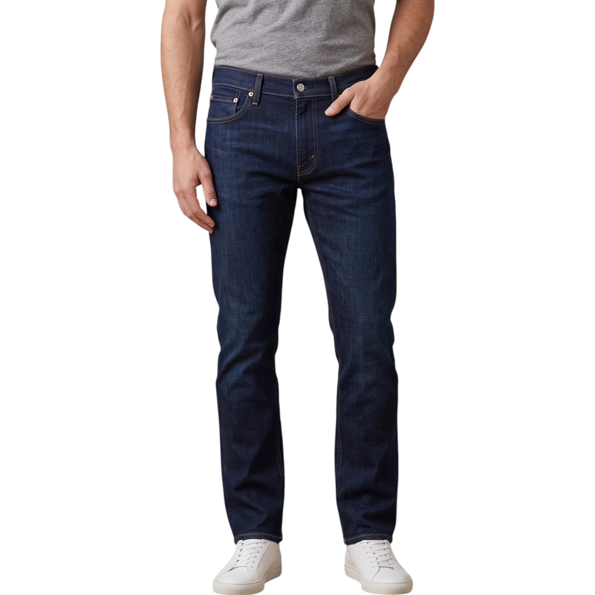 Levi's 513 men's slim-fit black jeans front view