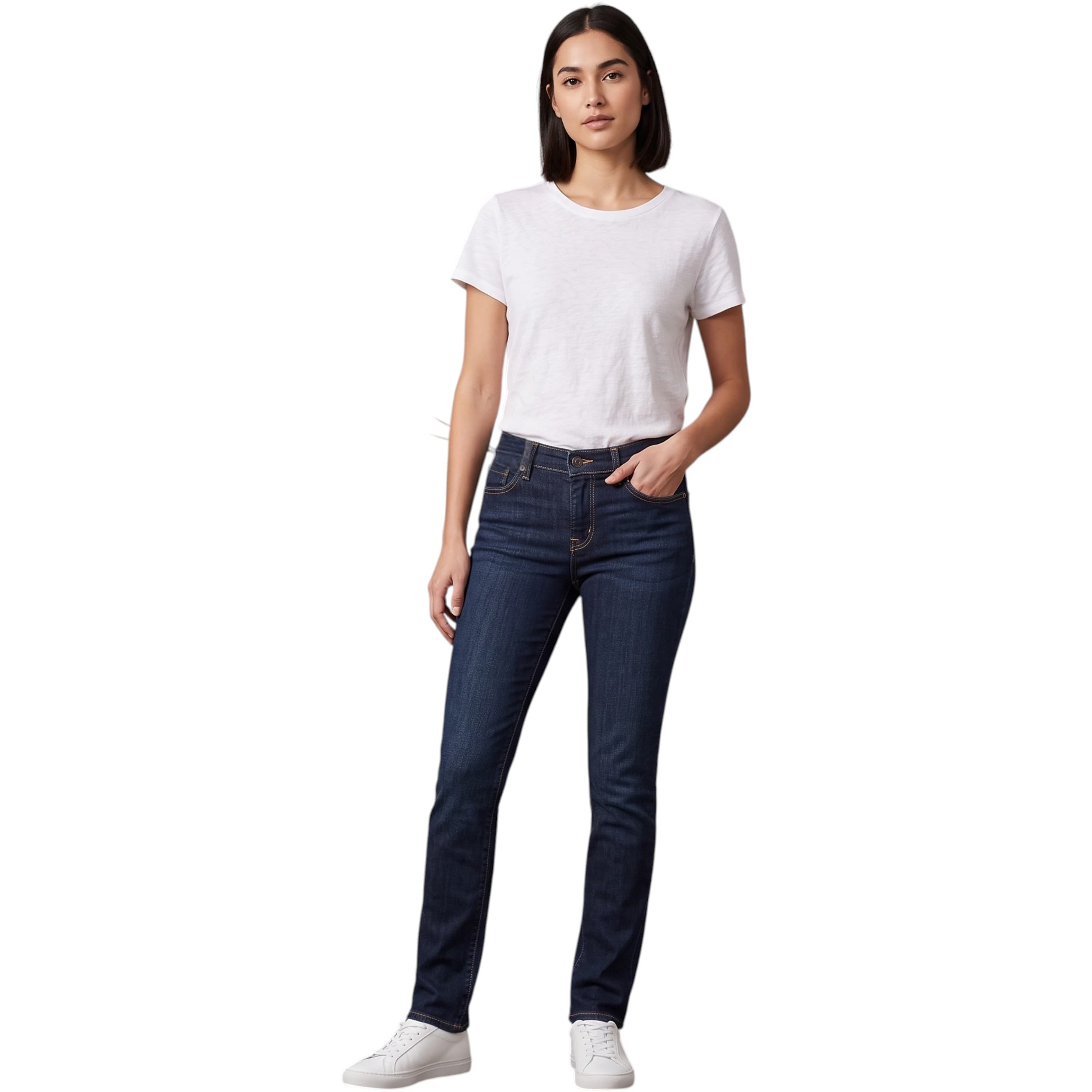 Levi's women's black Slight Curve Skinny jeans front view