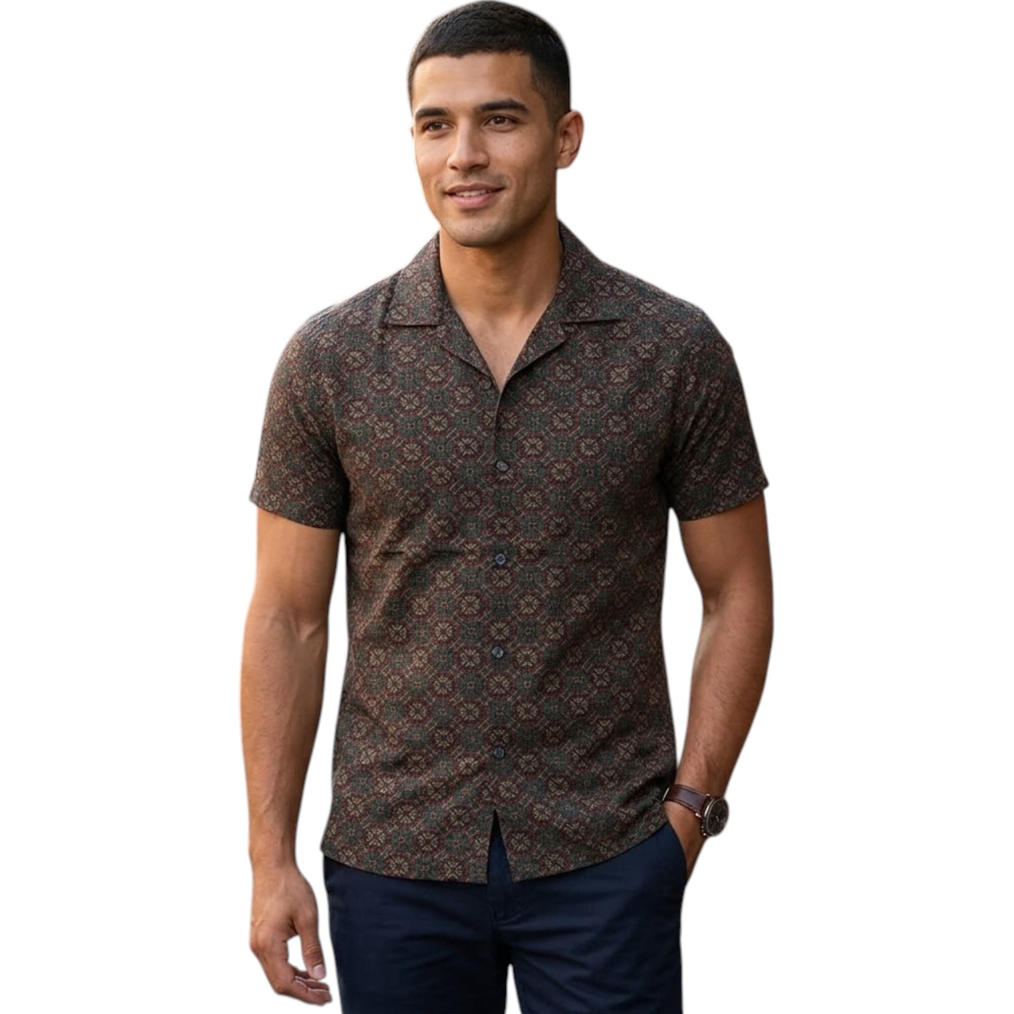 Abercrombie & Fitch men's multicolour floral shirt front view