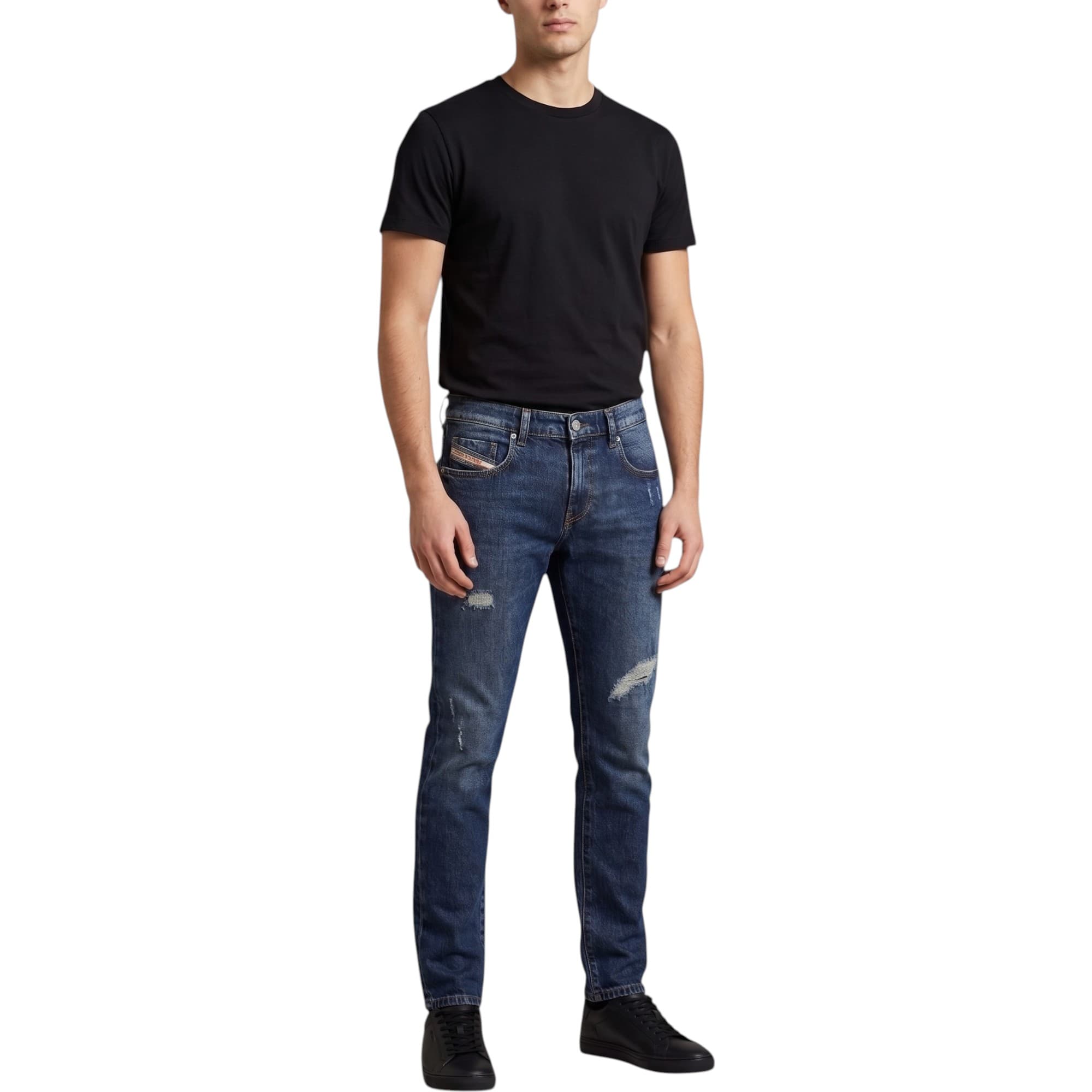 Diesel D-STRUKT-R mens slim-fit blue denim jeans front view