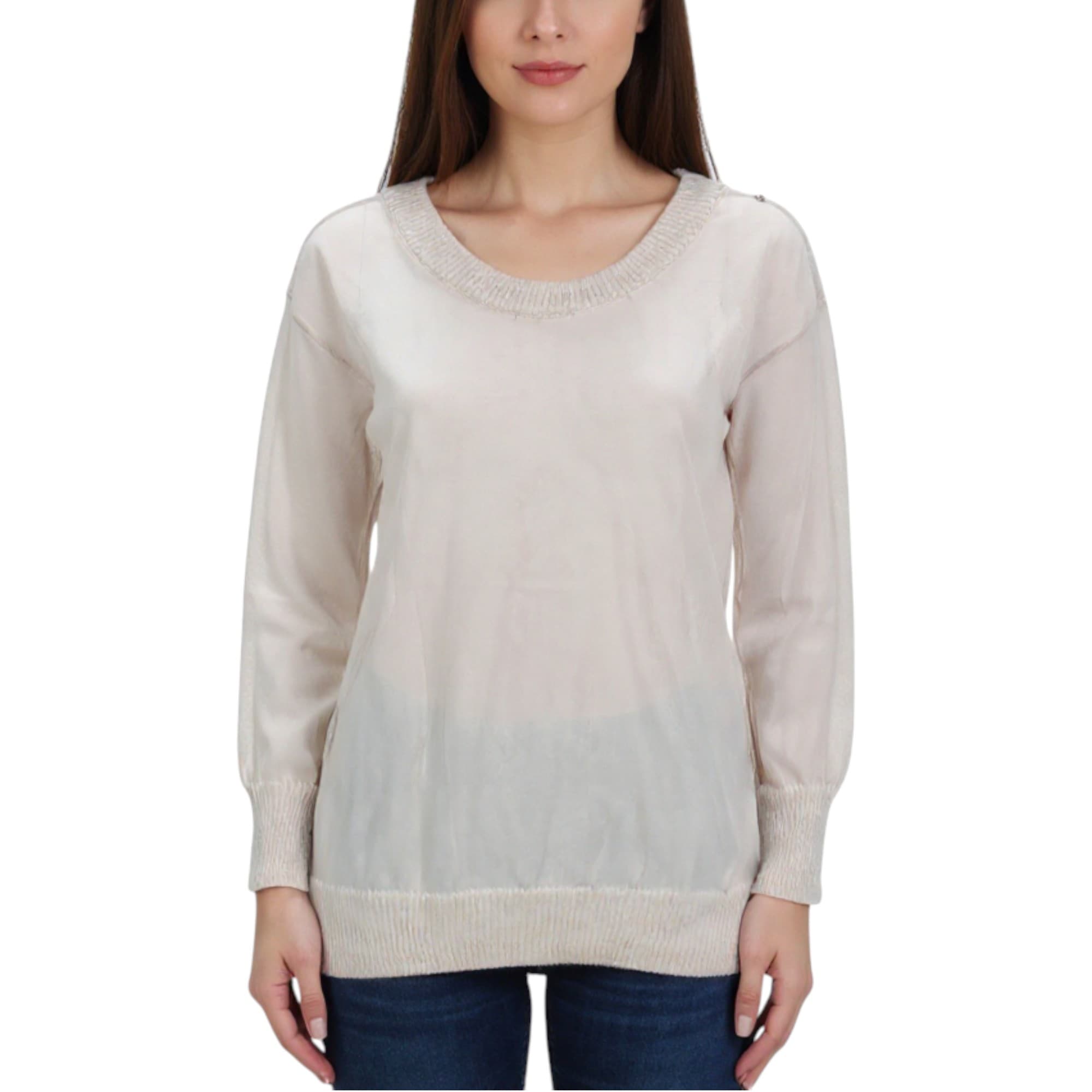 Diesel M-LOLA pink nylon long sleeve sweater front view