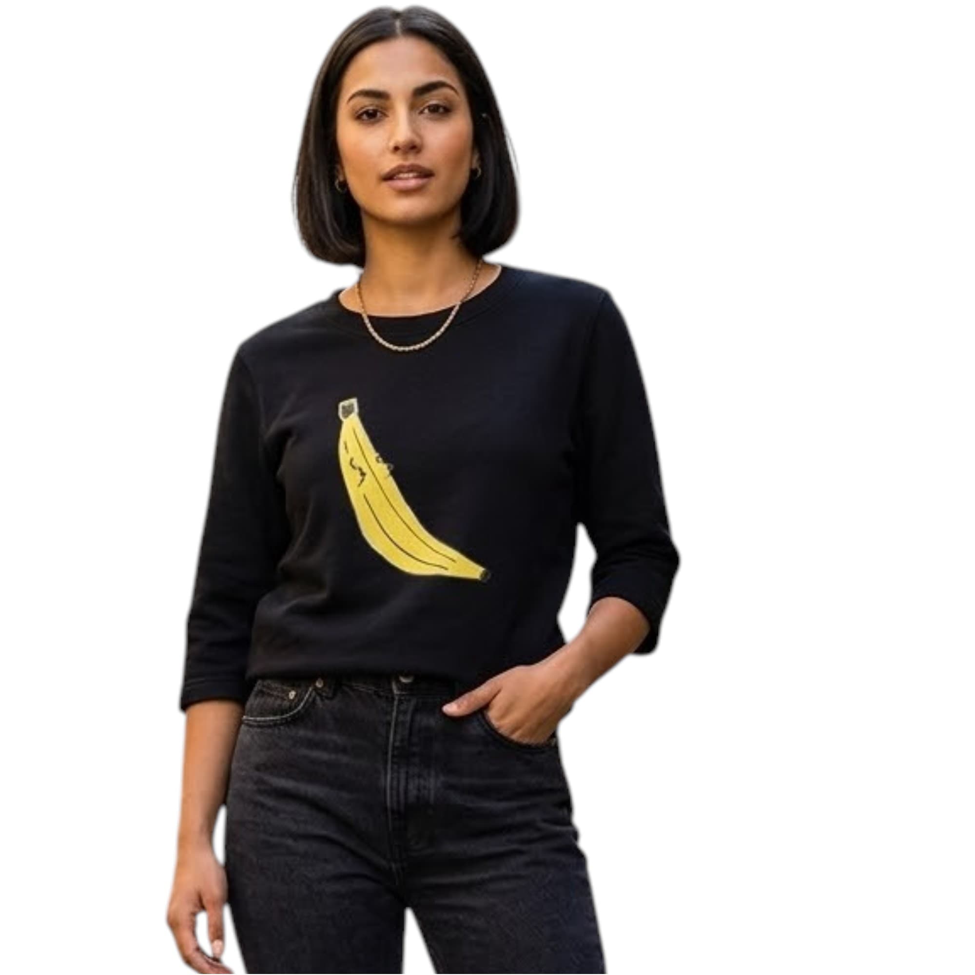 Diesel M-REGY women's black cotton sweater with metal shoulder studs, front view