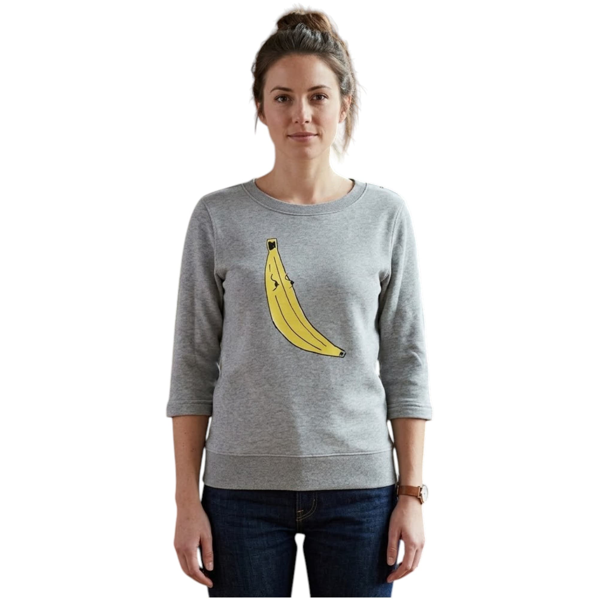 Diesel M-REGY grey cotton sweater with metal shoulder studs, front view
