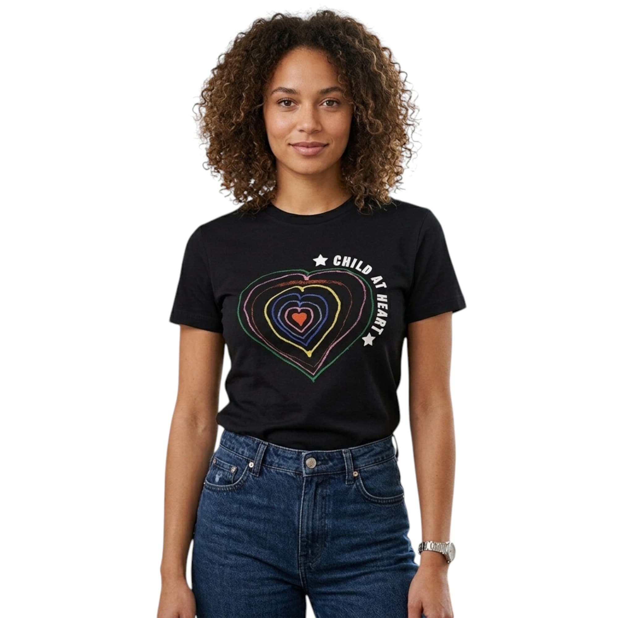 Diesel NAO-T-HEA black cotton t-shirt for women, front view