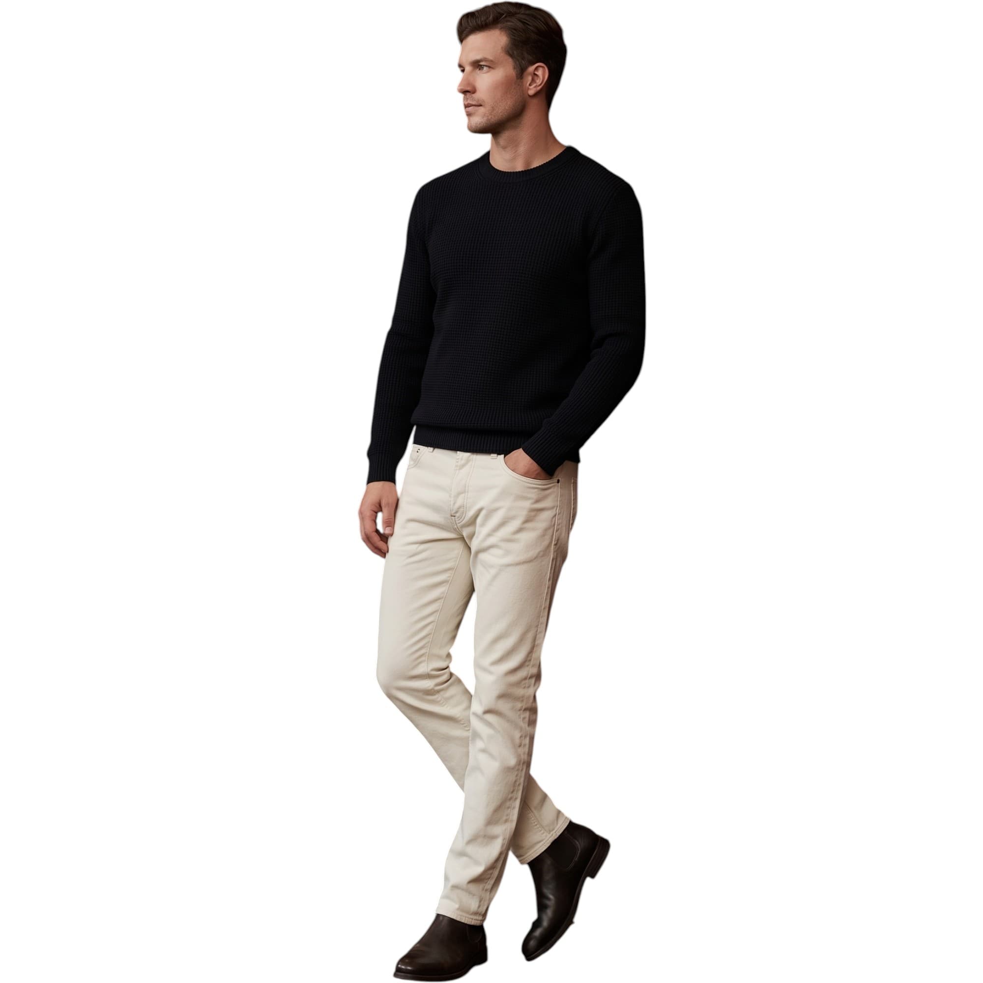 Diesel SAFADO white regular slim straight denim jeans with metal studs, front view