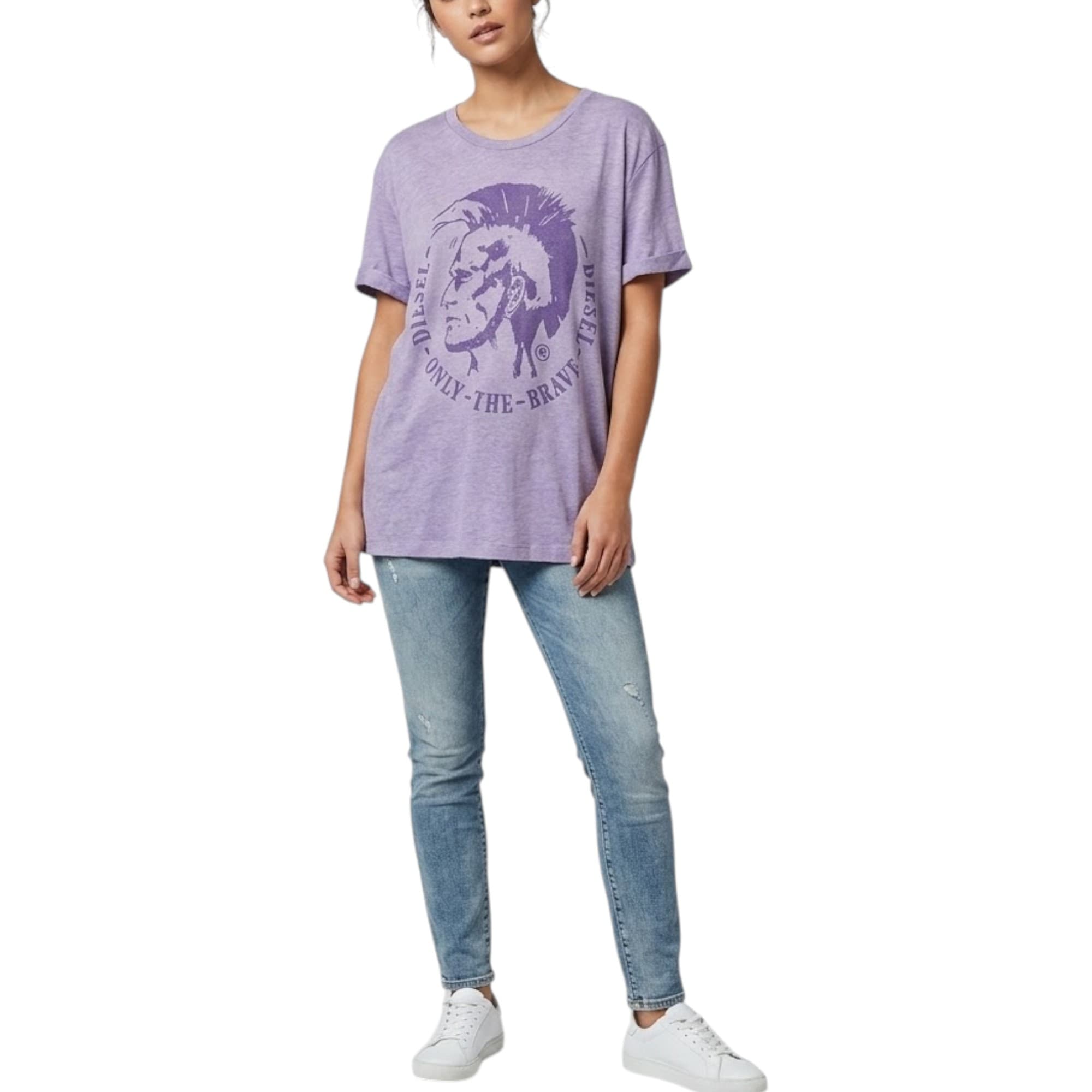 Diesel T MORIPRINT womens crew neck pullover tee in rayon-viscose
