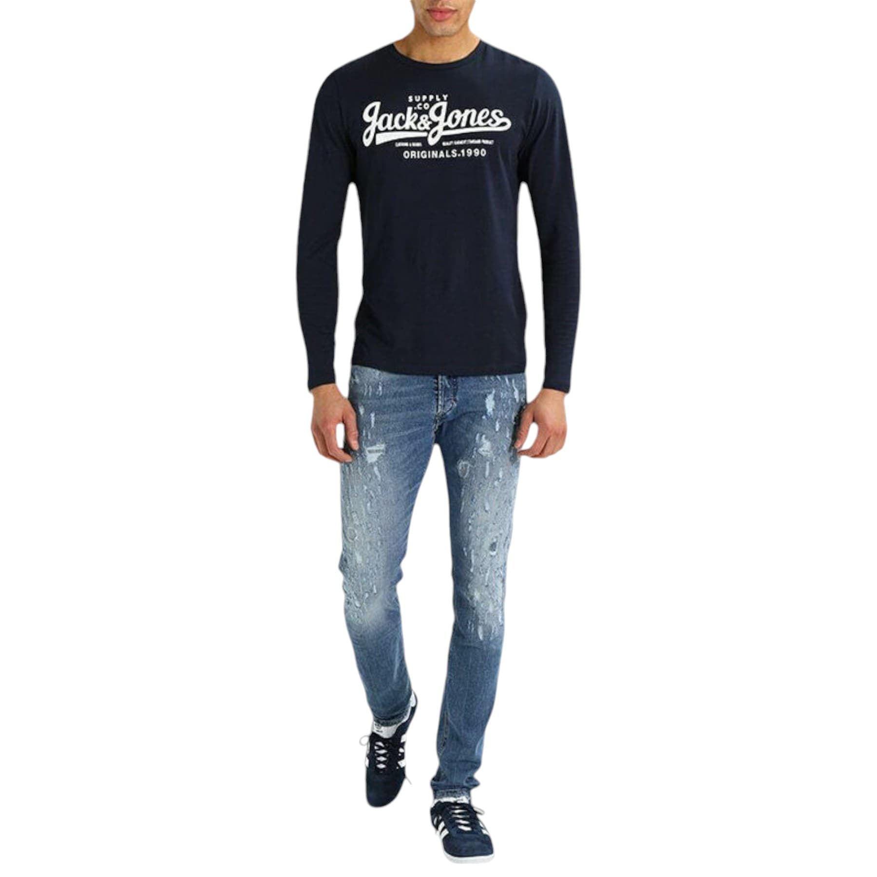 Diesel Tepphar 084QS men's denim blue slim-fit jeans front view