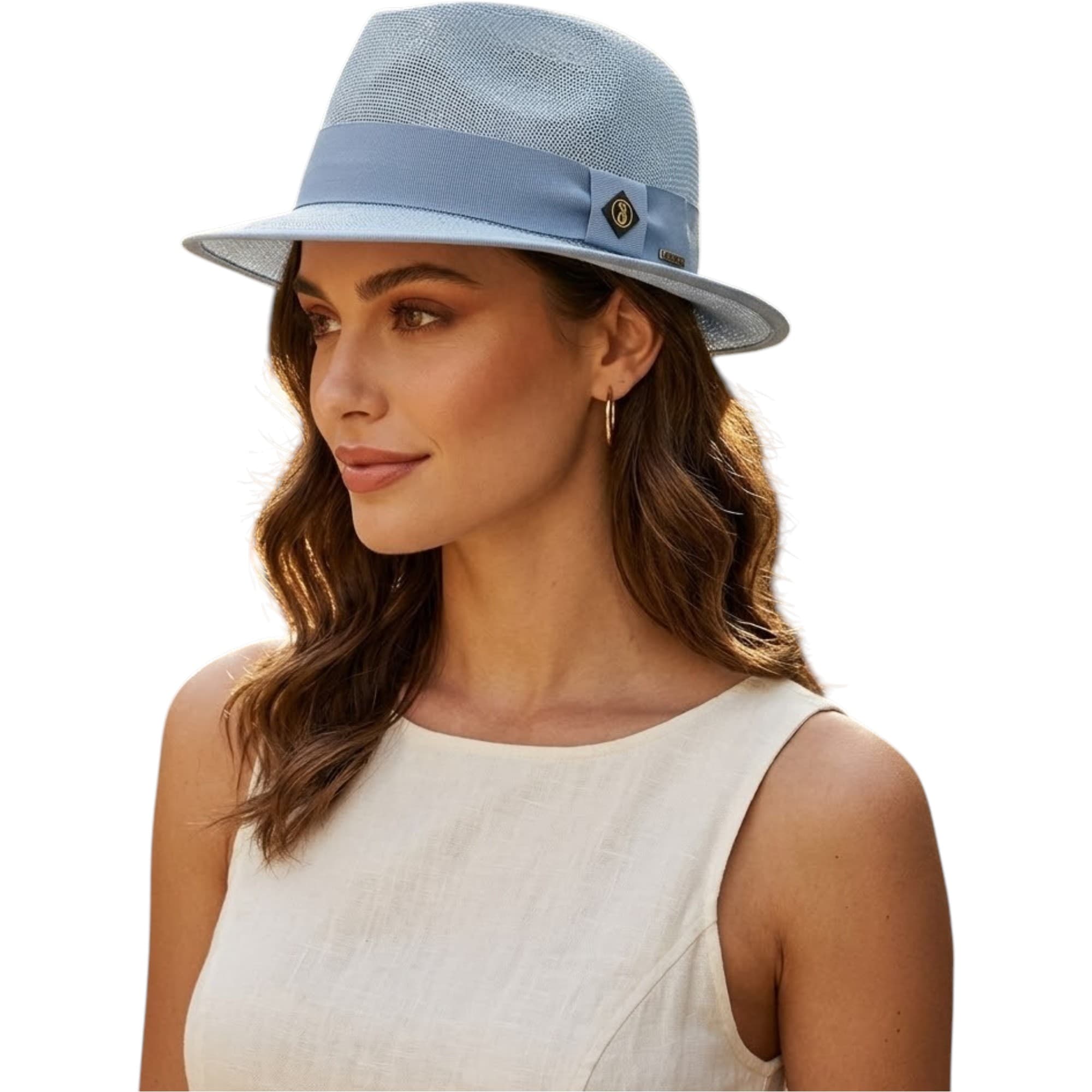 Diesel 00S32Z Cesar Cappello dark blue paper fedora front view