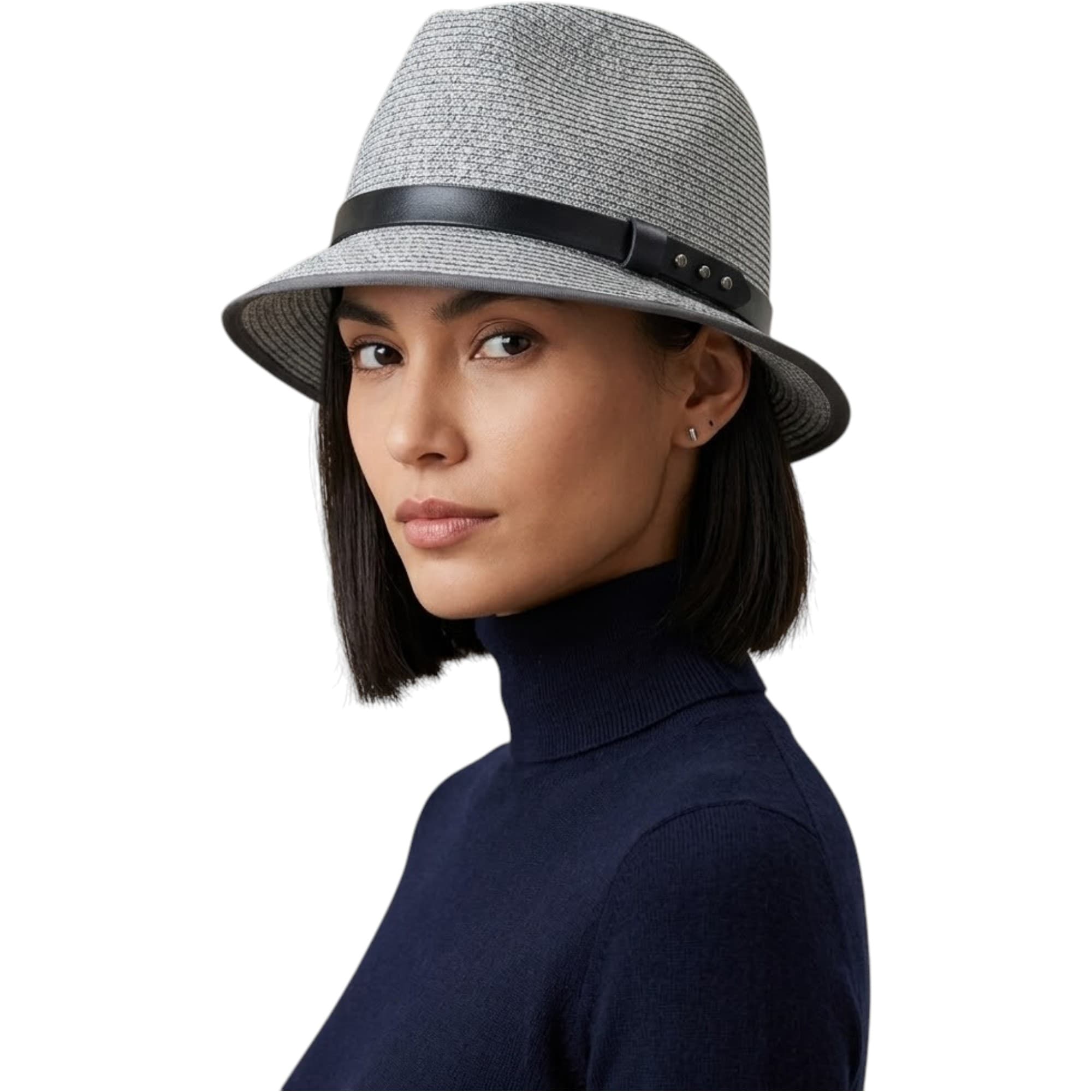 Diesel Black Gold grey cotton cloche hat front view
